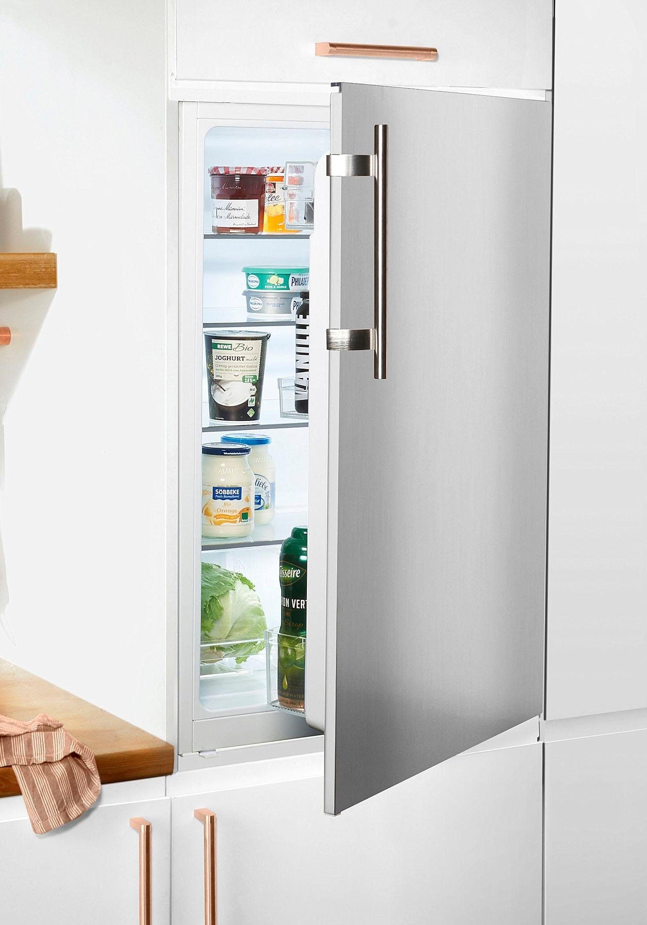 Amica Einbaukühlschrank »EVKS 351 190 E«, mit Edelstahltür