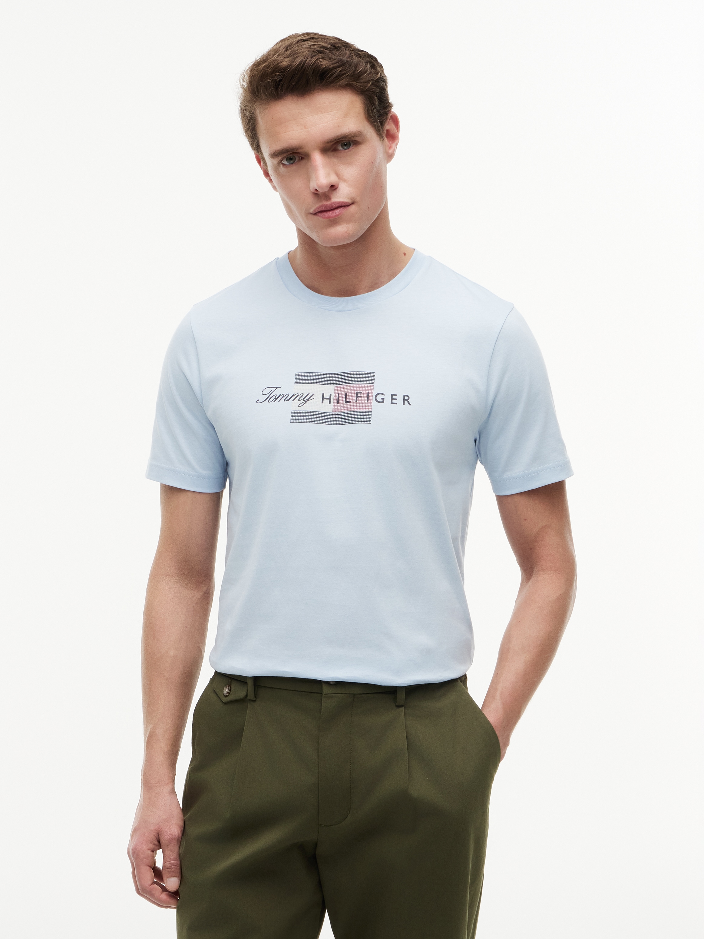 Tommy Hilfiger T-Shirt "SCRIPT FLAG REGULAR TEE" aus Jersey mit Flag-Grafik