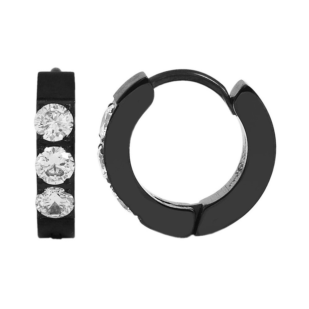 Adelia´s Klappcreolen »Damen Ohrringe – Klappcreole aus Edelstahl mit Strass Steinchen« Ideal als Geschenk – dezent und elegant