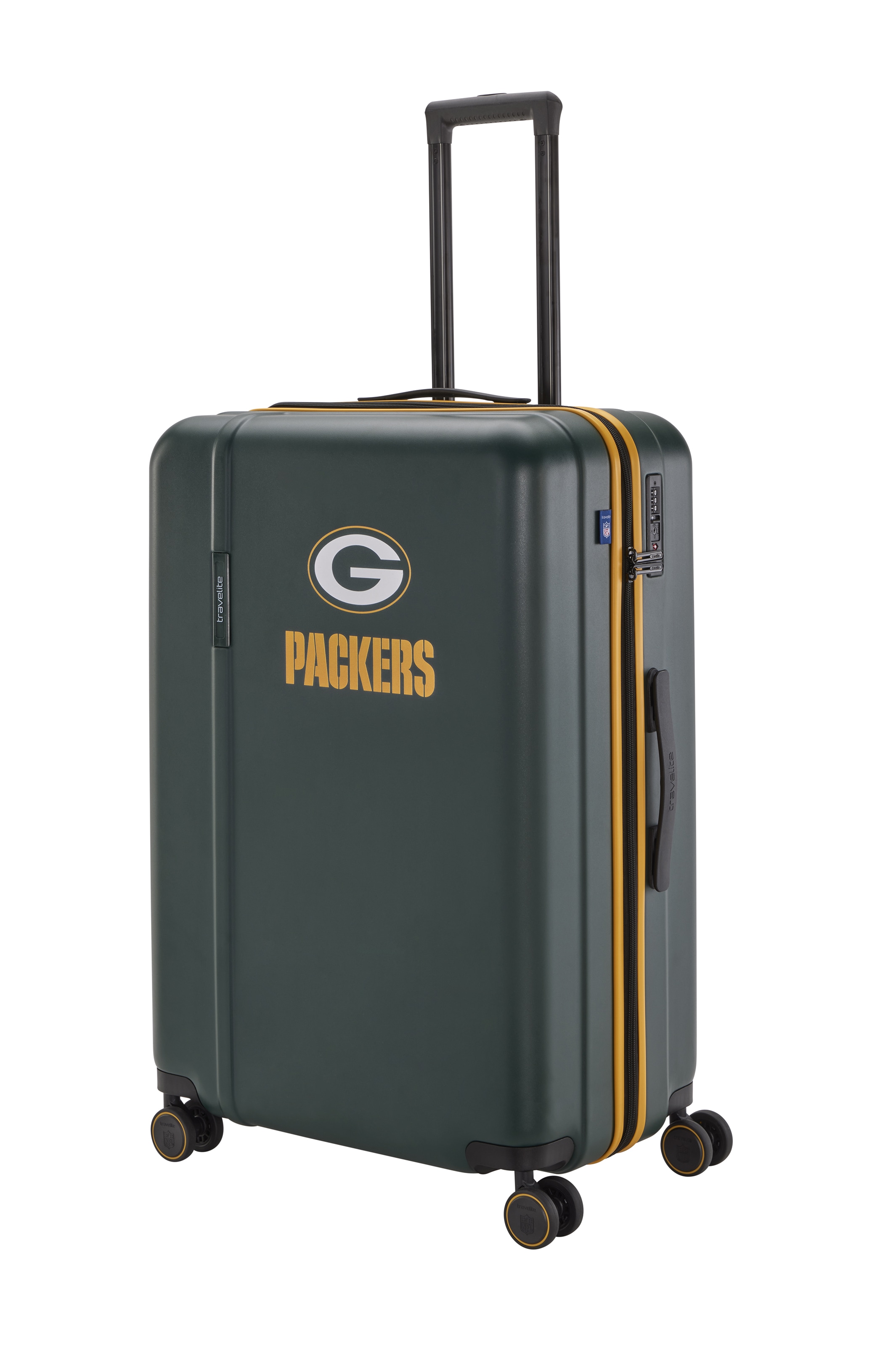 travelite "travelite x NFL Koffer Hartschale" 103 l 4 Rollen mit TSA-Schloss und 4 Doppelrollen – offizielles NFL-Teamdesign
