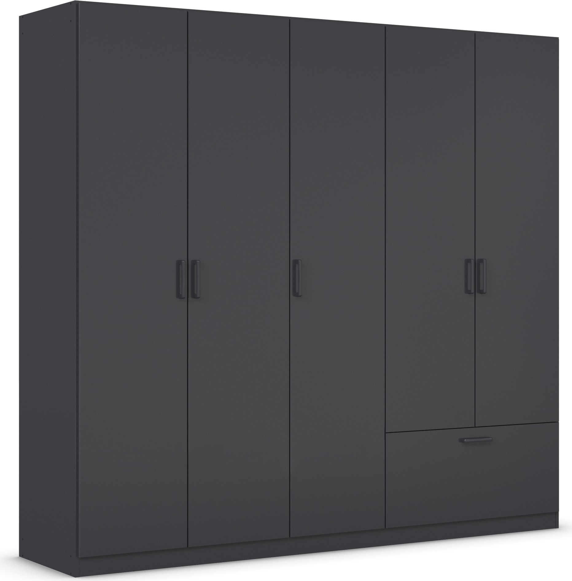 rauch Drehtürenschrank »Kleiderschrank Schrank Garderobe Wäscheschrank BARI«, mit Schubasten außen, moderner Griff in Graumetallic MADE IN GERMANY
