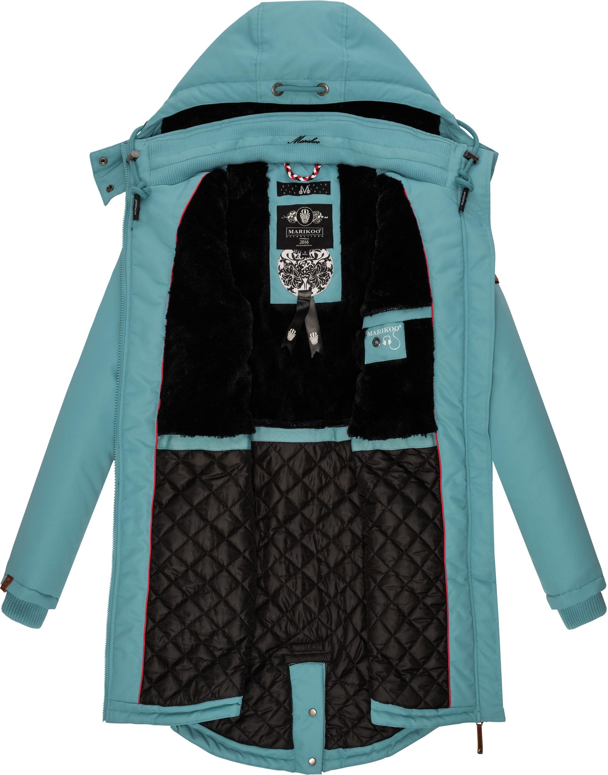 Marikoo Wintermantel »Kamii«, sportlicher Damen Winterparka mit abnehmb. Kapuze