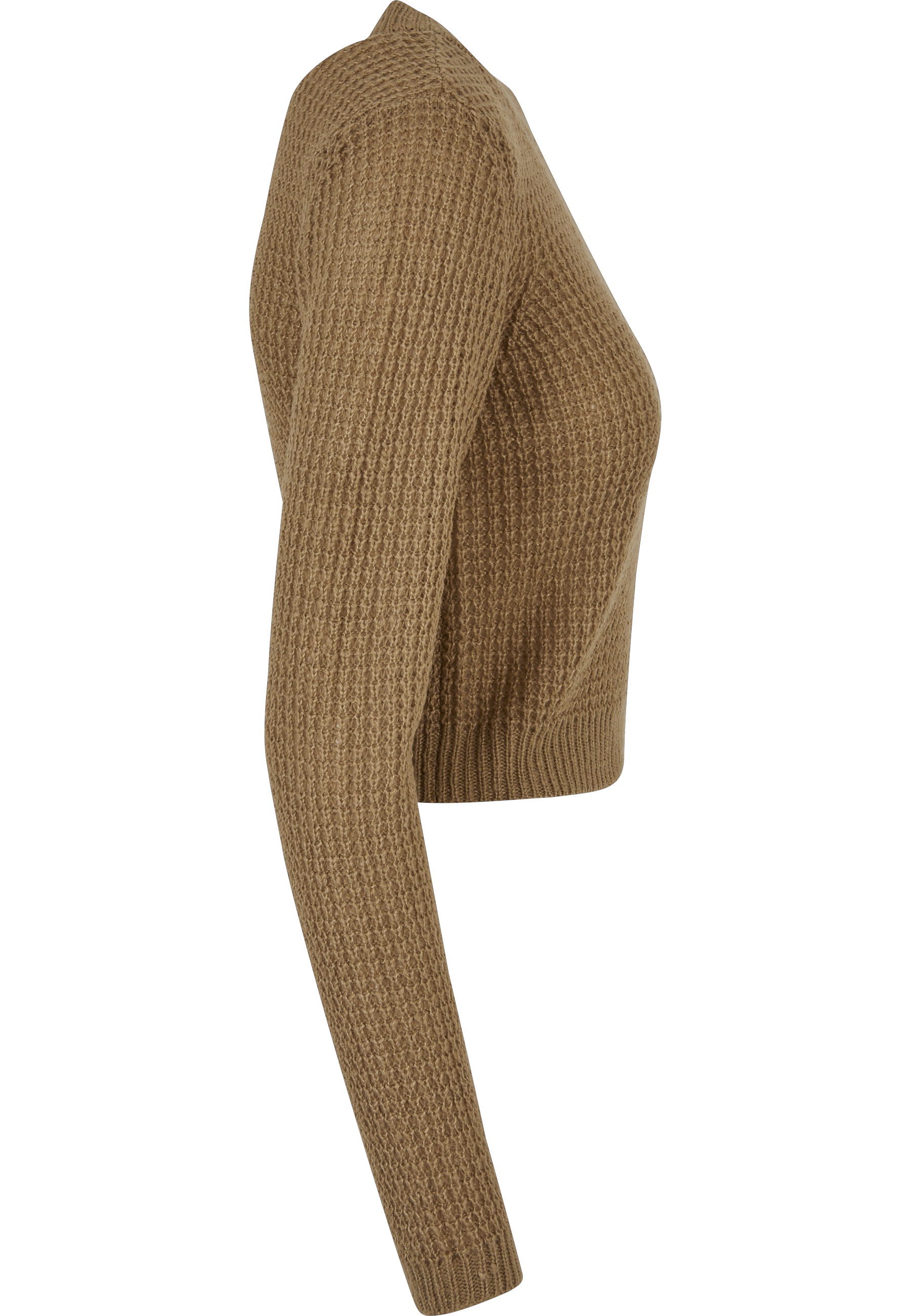 URBAN CLASSICS Fleecepullover »Urban Classics Damen Ladies Short Waffle Sweater«, 1 Stk.
