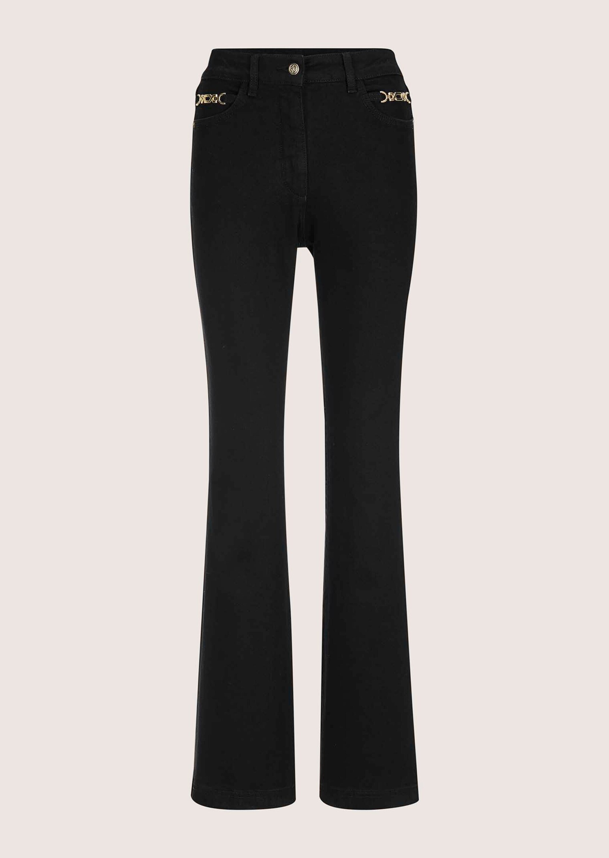 MADELEINE Regular-fit-Jeans "Bootcut-Jeans Bootcut-Jeans mit Kettendetails" Boot-Cut Jeans mit Kettendekoration