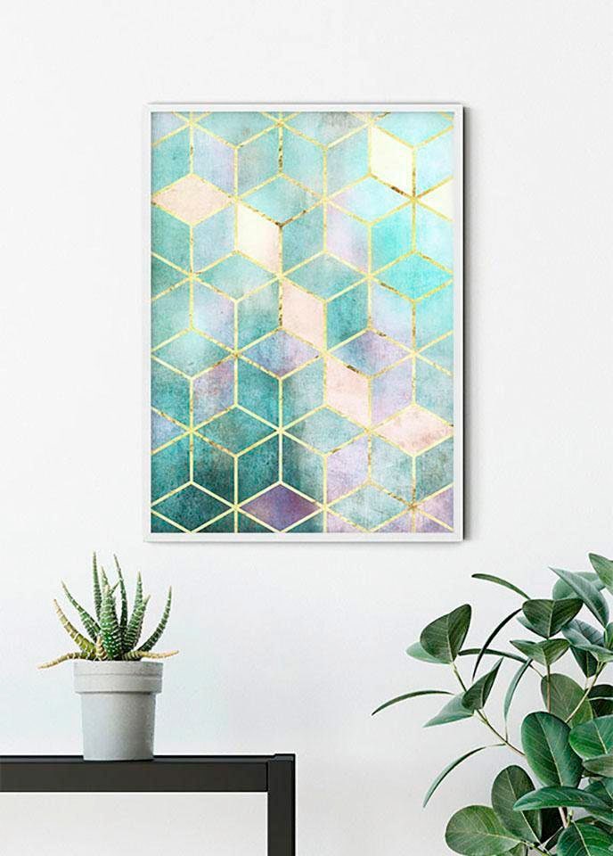 Komar Bild "Mosaik Verde" Abstrakt 1 Stk. tlg. Wandbild zur Dekoration - ohne Rahmen
