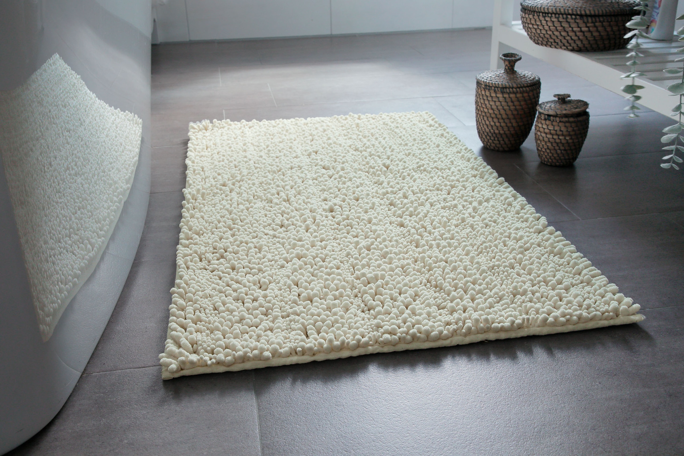 Wecon home Basics Badematte "Benno" Höhe 22 mm waschbar, rutschfest, sehr weich, strapazierfähig, Chenille, robust