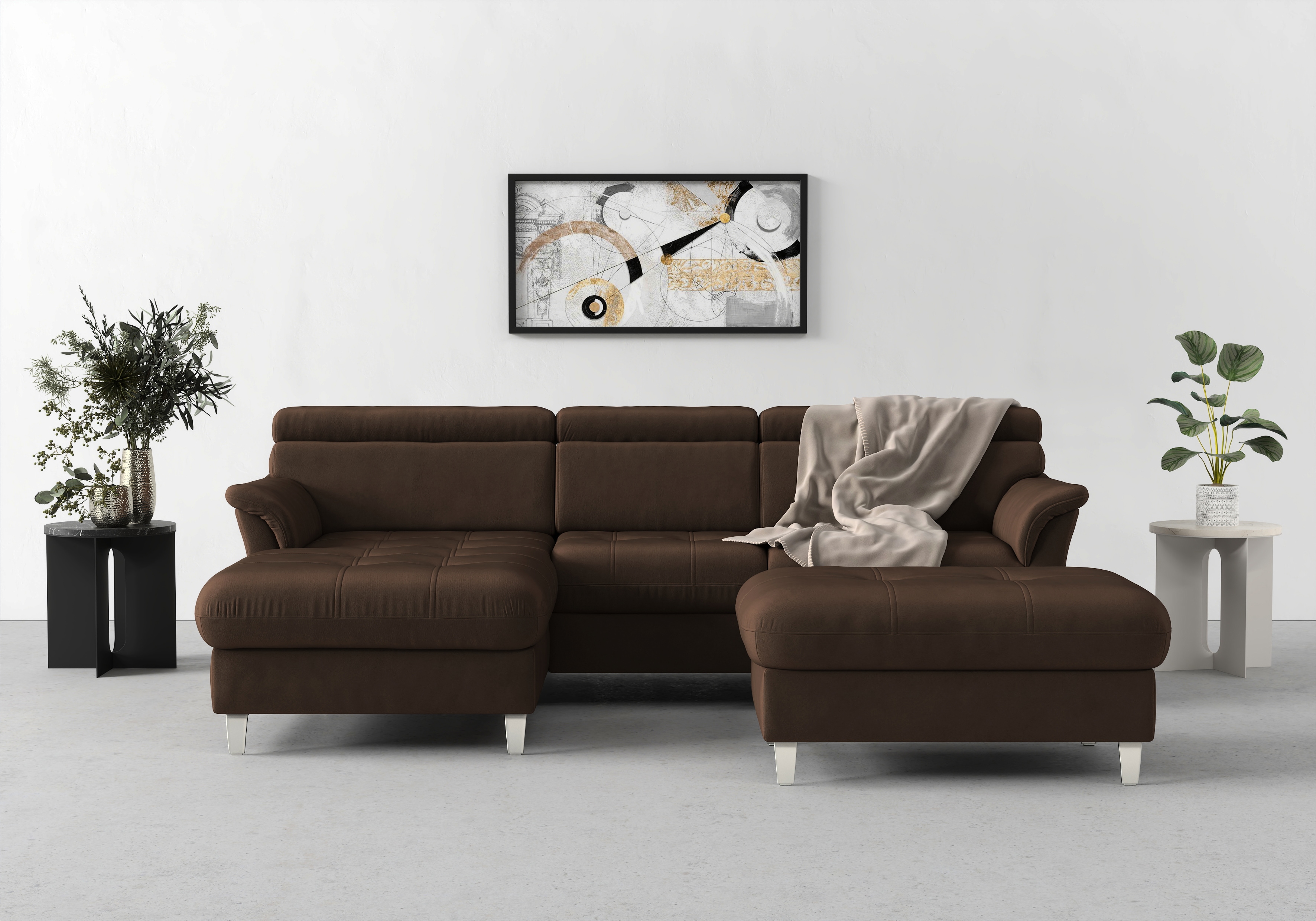sit&more Ecksofa "Marano L-Form" inklusive Kopfteilverstellung, optional Schlaffunktion & Bettkasten