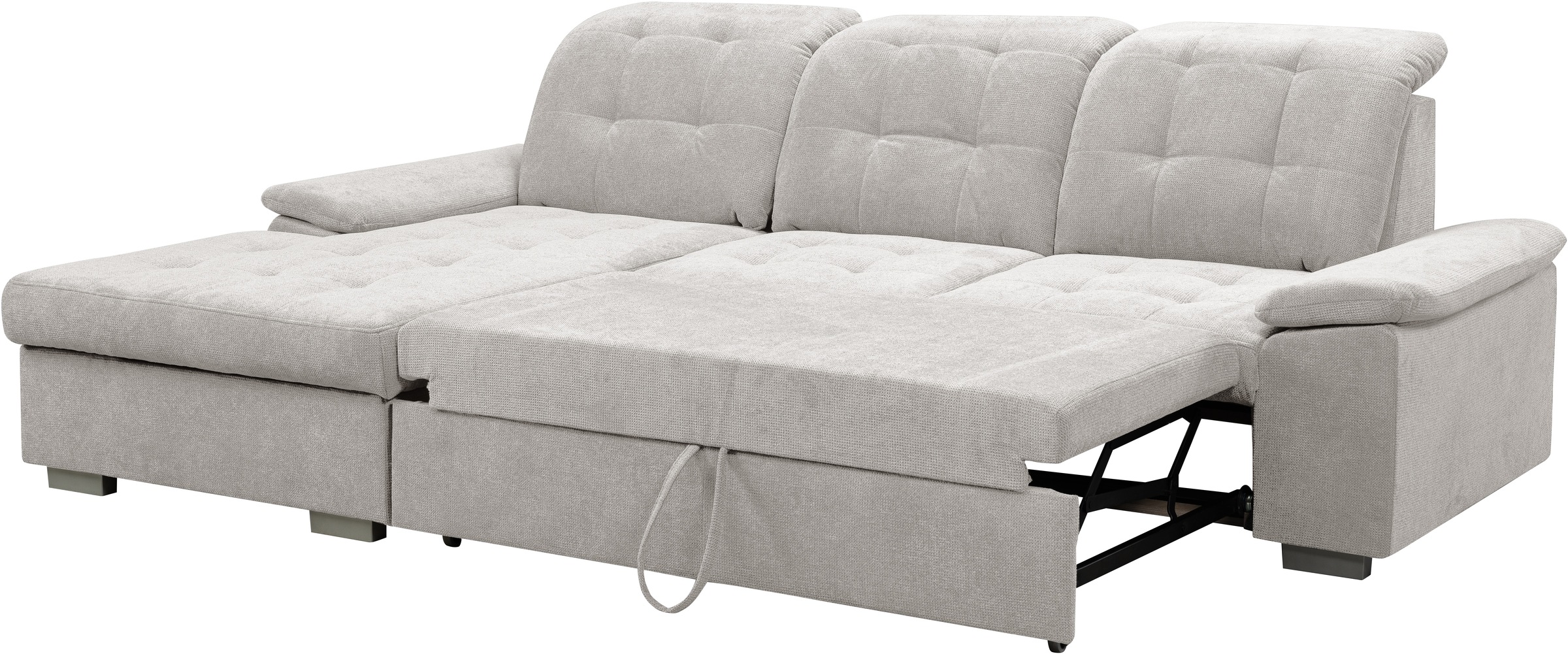 WERK2 Ecksofa Carmen, Sofa, Eckcouch mit Schlaffunktion, Bettkasten und Sitztiefenverstellung