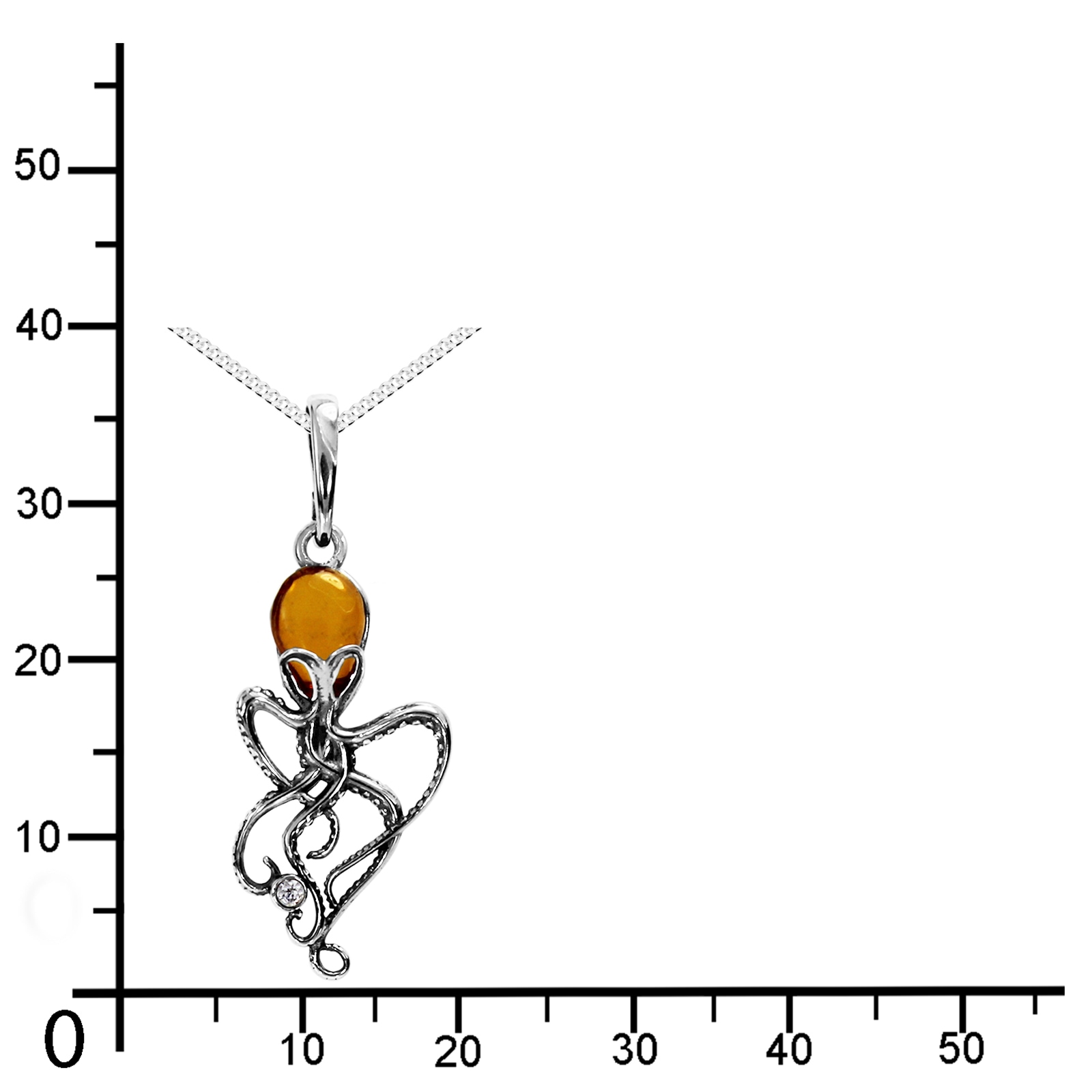 OSTSEE-SCHMUCK Kette mit Anhänger »- Tintenfisch - Silber 925/000 - Bernstein&Schmuckstein«