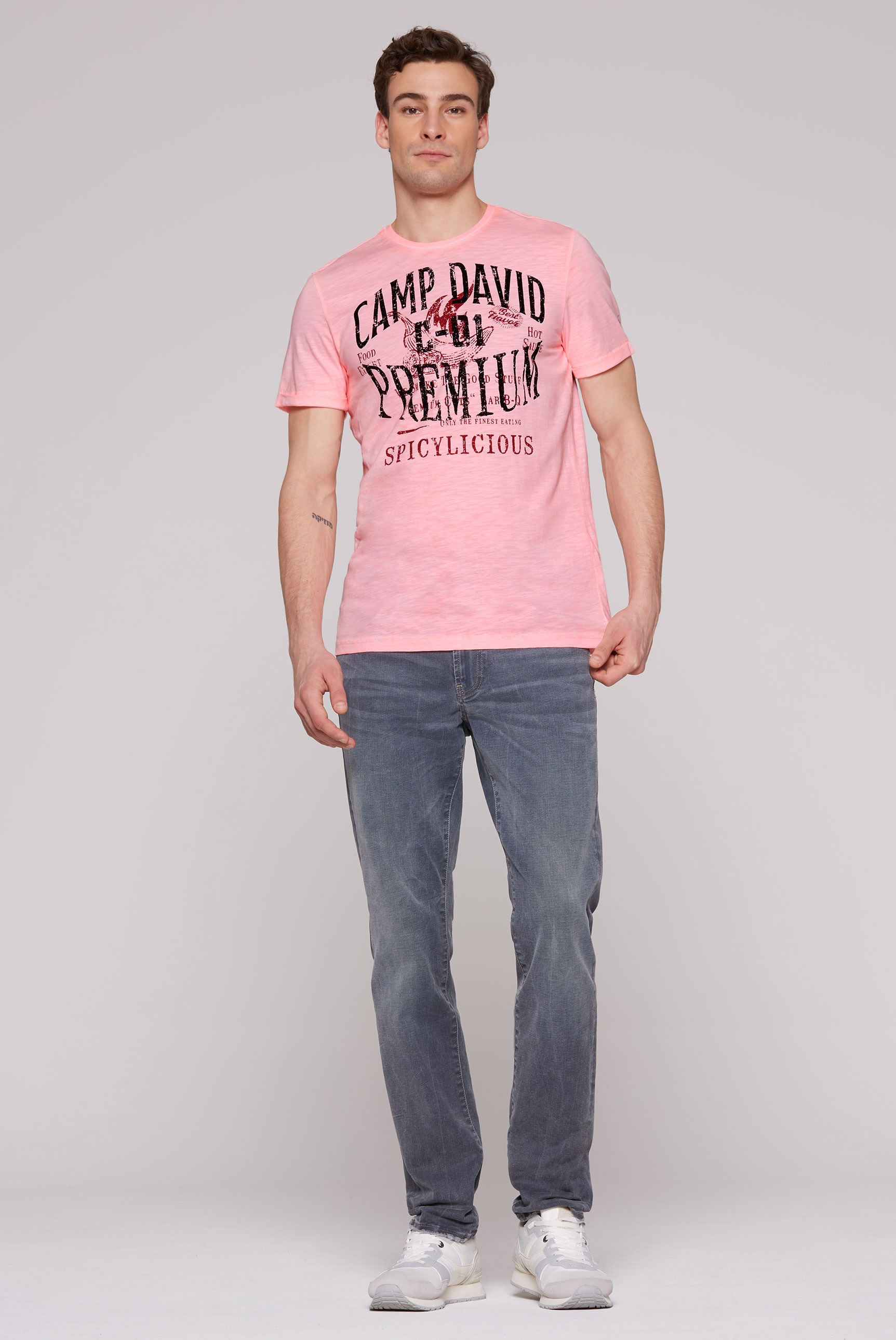 CAMP DAVID Rundhalsshirt, aus Baumwolle
