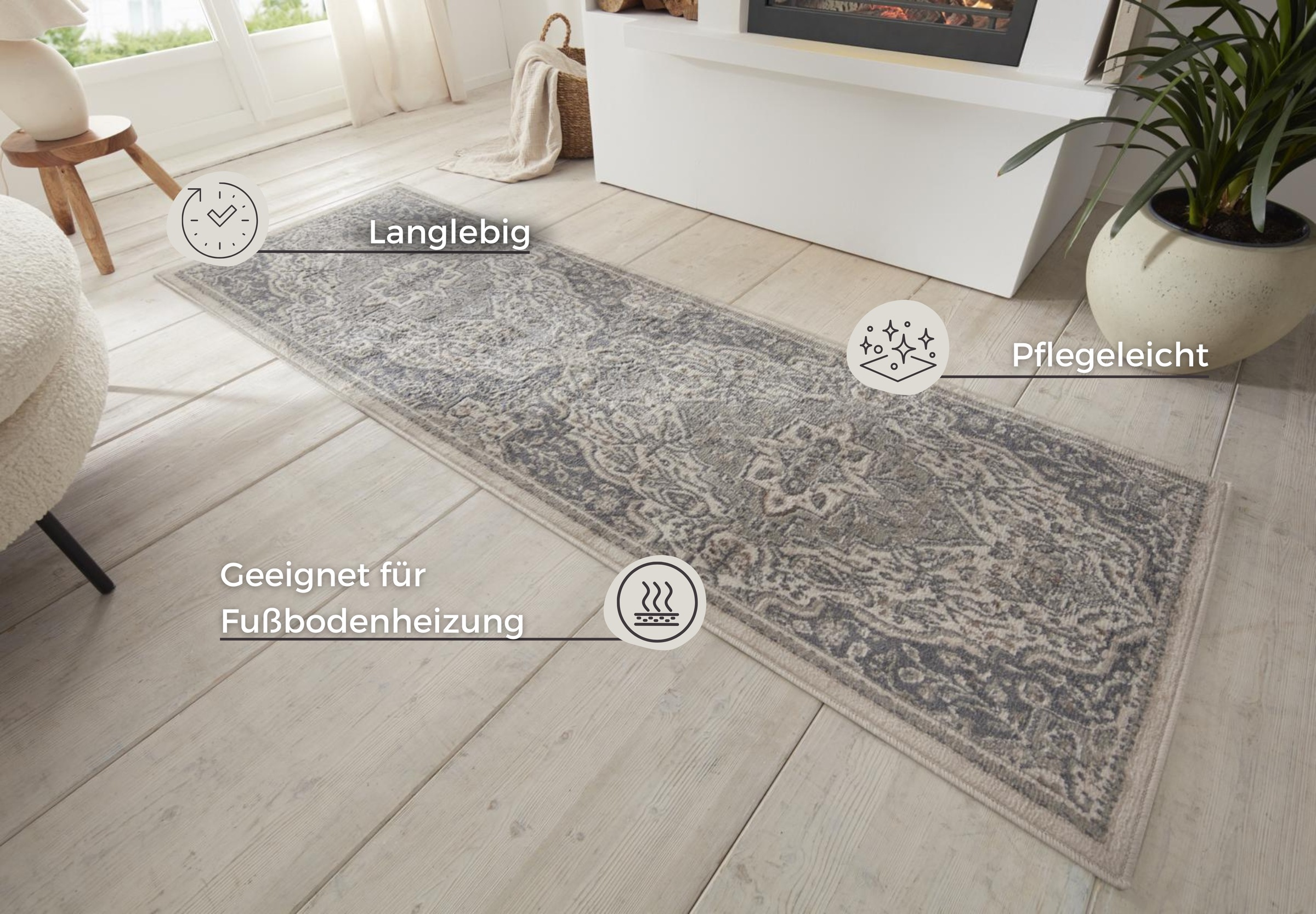 HANSE Home Teppich »Orken« rechteckig 8 mm Höhe Kurzflor, Läufer, Orient, Vintage, Wohnzimmer, Schlafzimmer, Esszimmer