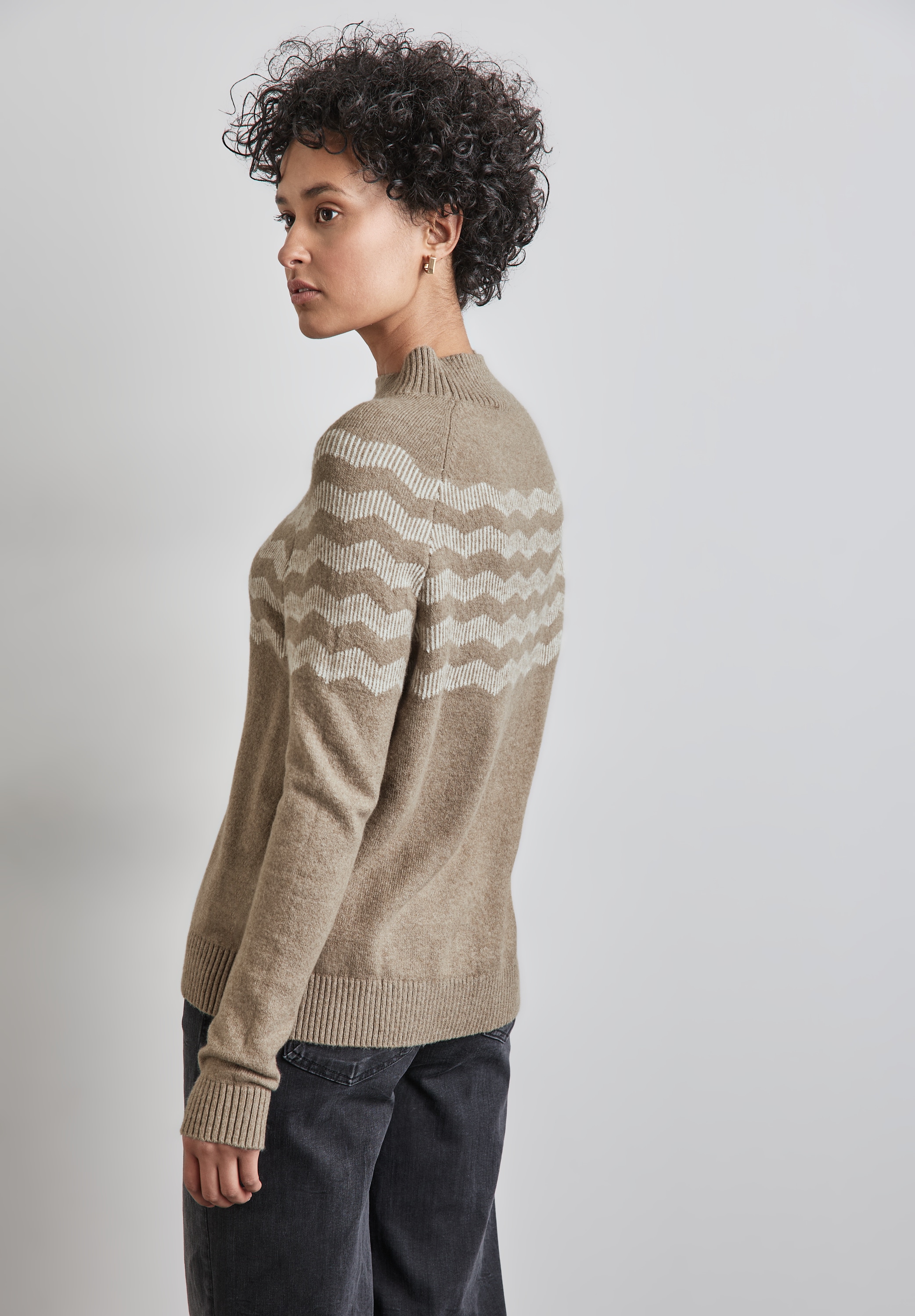 STREET ONE Strickpullover, mit Stehkragen