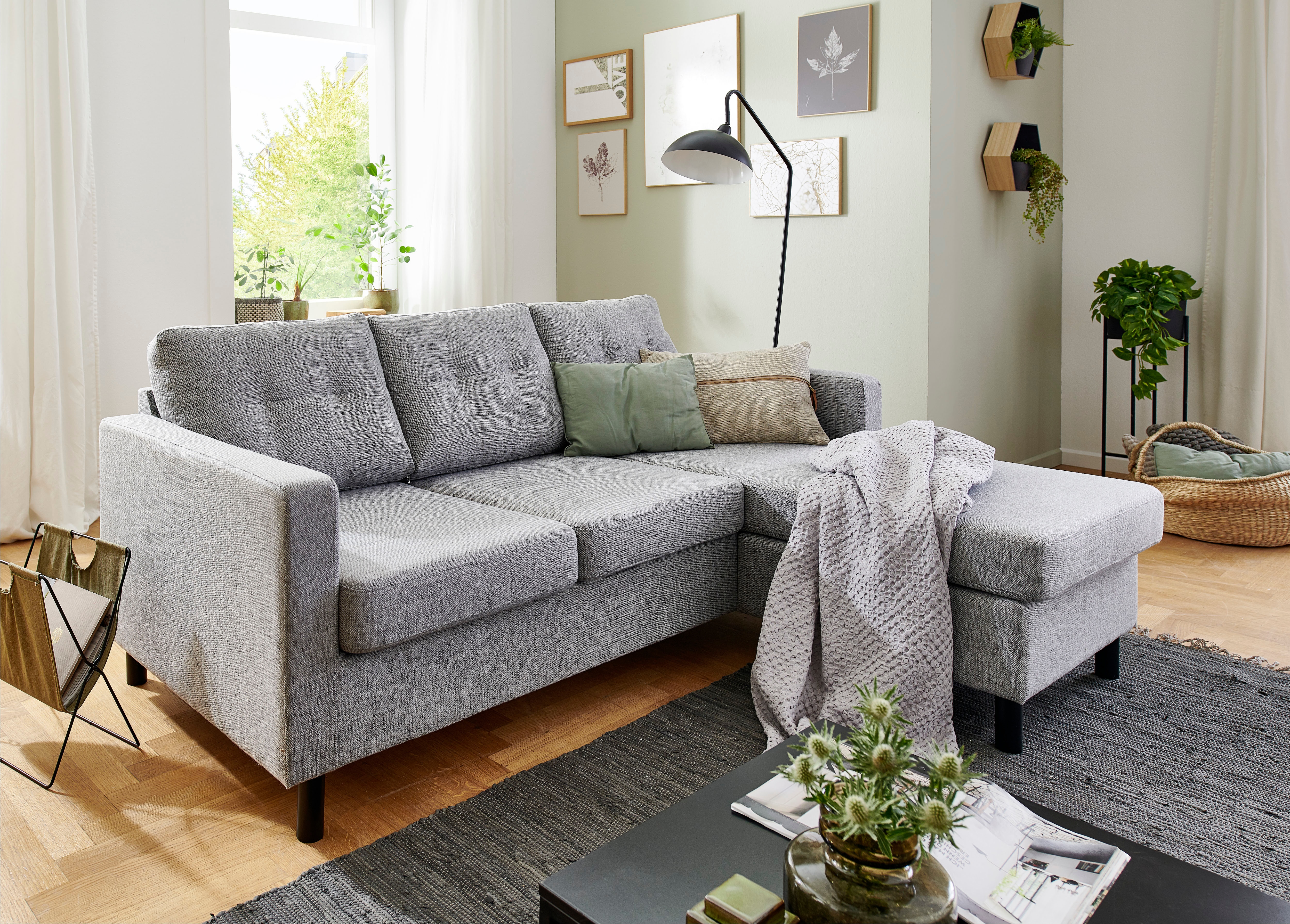 OTTO home Ecksofa "Tea L-Form" Ecksofa, frei im Raum stellbar und Recamiere beidseitig montierbar