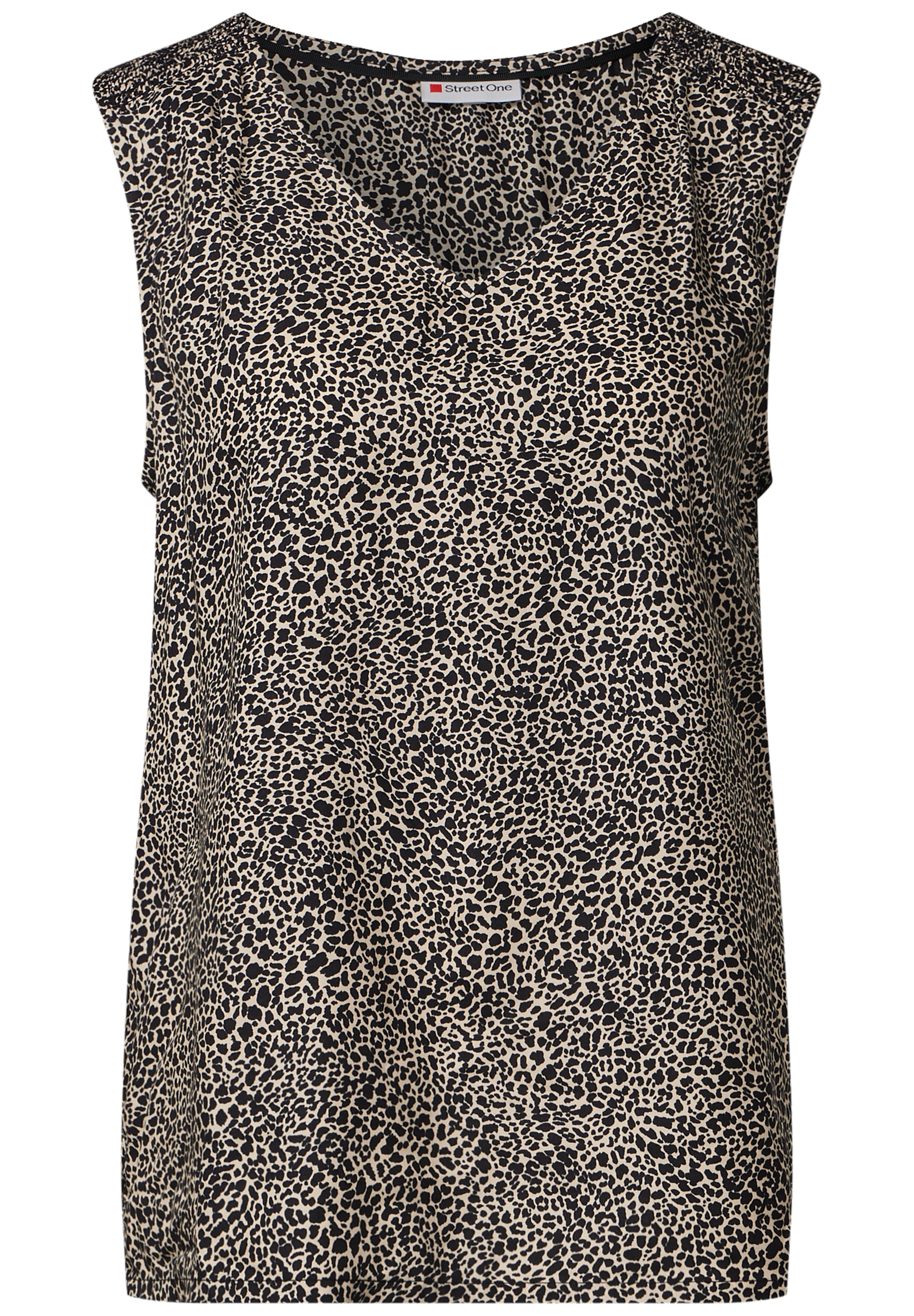 STREET ONE Blusentop, mit Smock-Details und Animal-Print