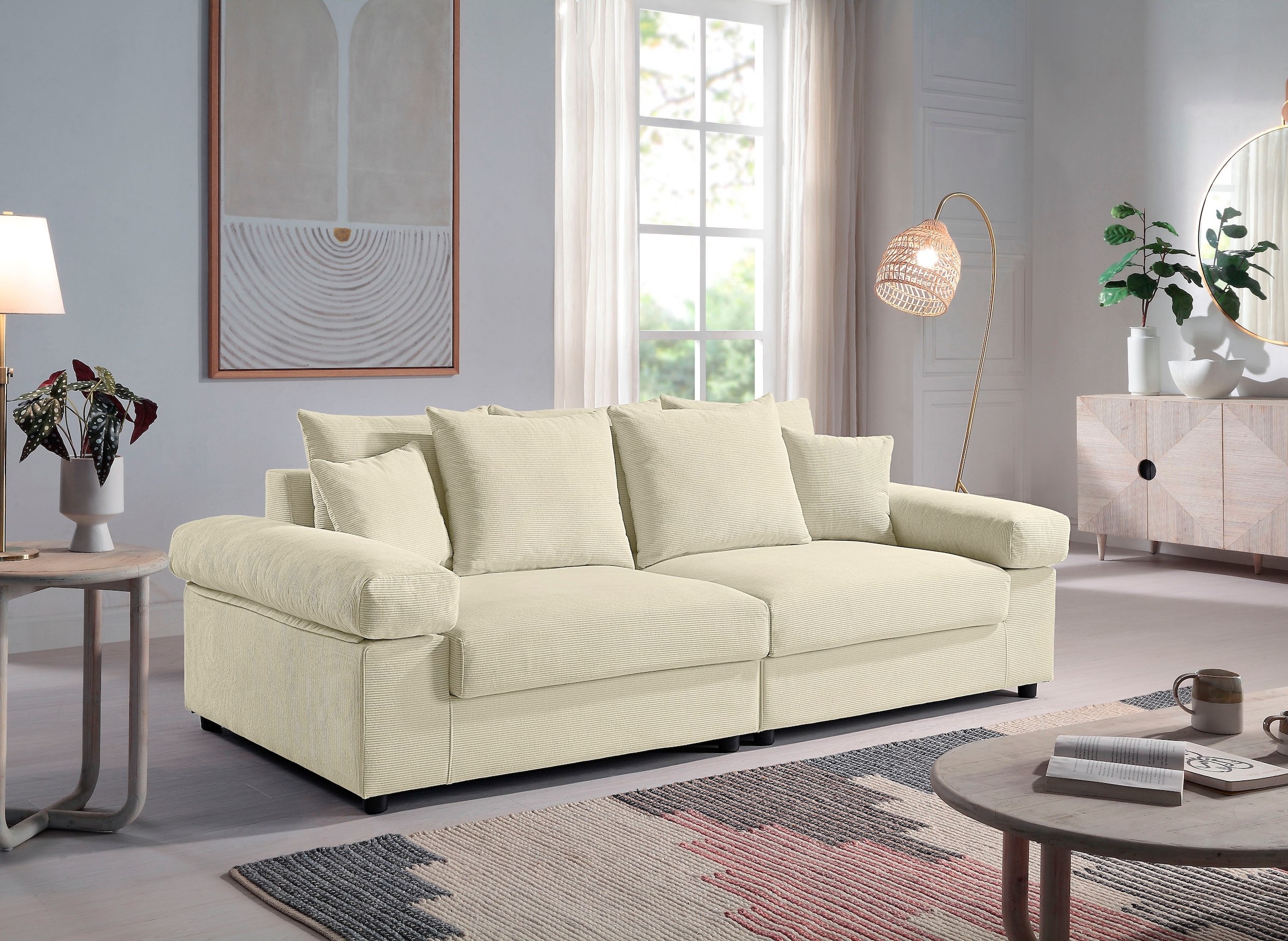 ATLANTIC home collection Big-Sofa, mit BAUR Raum | stellbar im Cord-Bezug, frei XXL-Sitzfläche, Federkern, bestellen mit