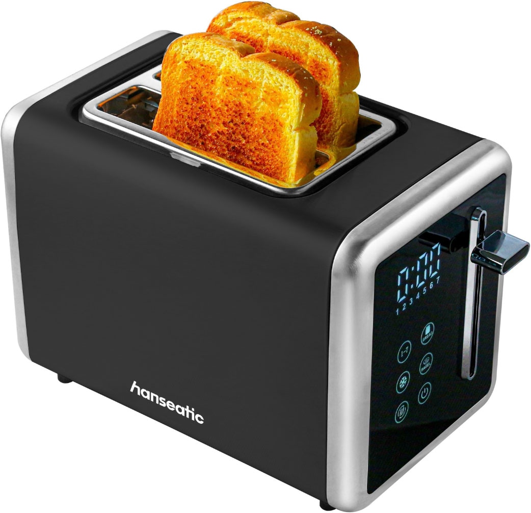 Hanseatic Toaster "HT9007BD, mit Brötchenaufsatz" 2 kurze Schlitze 900 W inkl. 3 Jahre Herstellergarantie