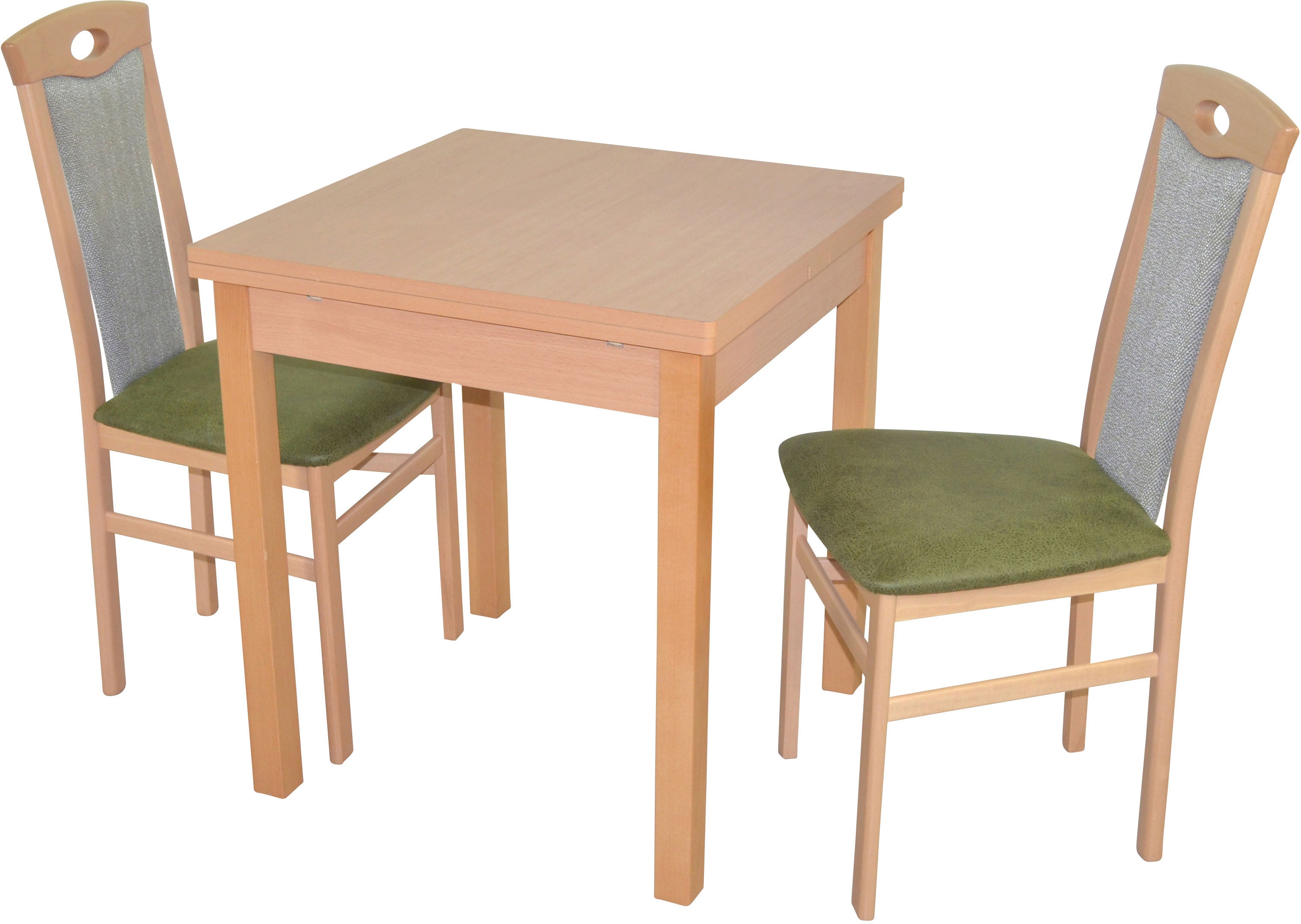 HOFMANN LIVING AND MORE Essgruppe "3tlg. Tischgruppe" Spar-Set, 3tlg. Tischgruppe, 3 Stk. tlg. Stühle montiert