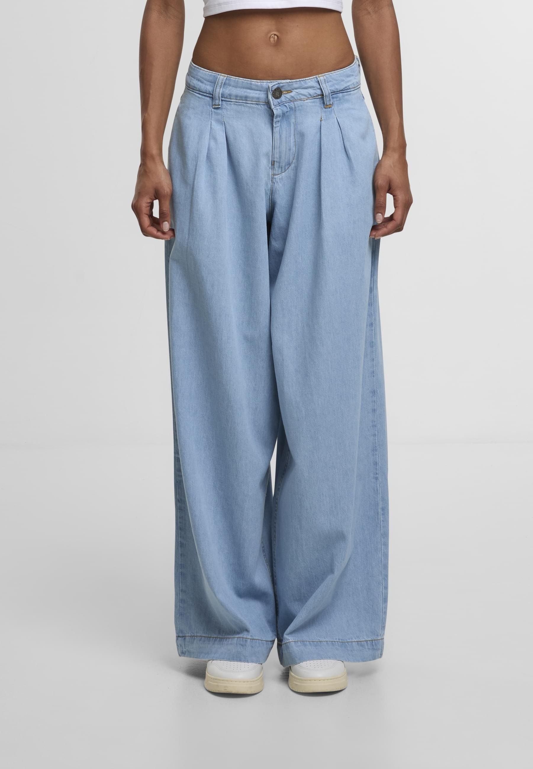 URBAN CLASSICS Bequeme Jeans »Urban Classics Ladies Wide Leg Light Denim Pants«