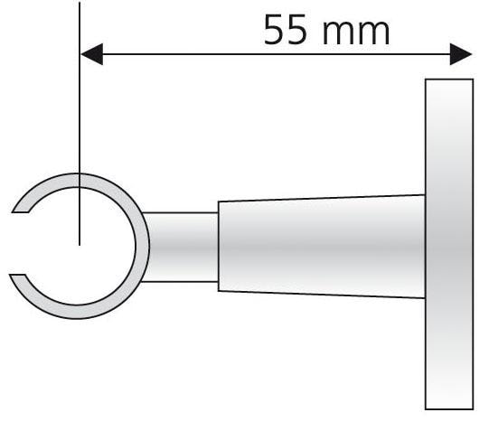 Liedeco Deckenträger für Gardinenstangen, (1 St.), für Gardinenstangen Ø 16 mm