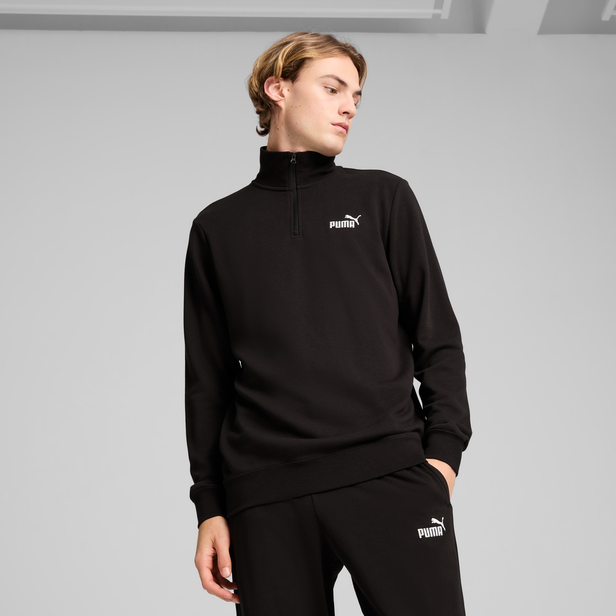 PUMA Langarmshirt "ESS NO. 1 LOGO HALF-ZIP TR" Regular Fit, mit Reißverschl günstig online kaufen