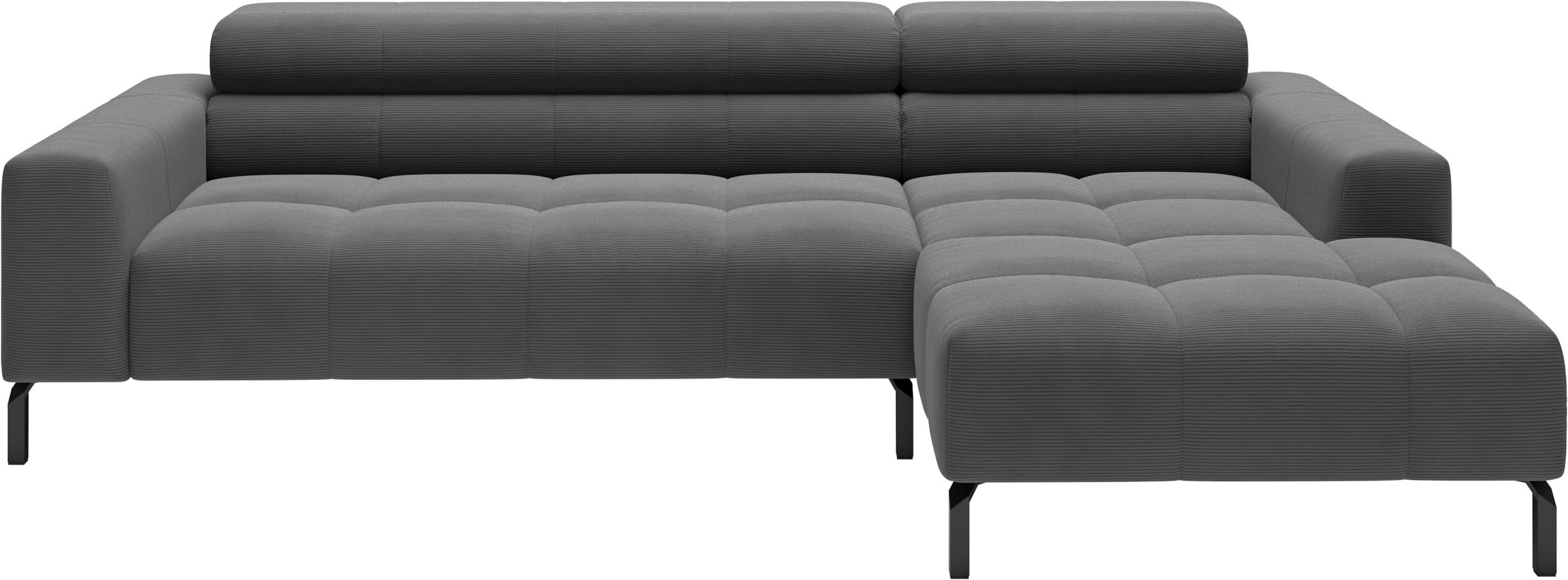 Home affaire Ecksofa »Ecksofa Claya, L-Form, Kopfteilverstellung, Breite 258 cm«, Moderne Steppung, weicher Polsteraufbau & saugroboterfreundliche Höhe