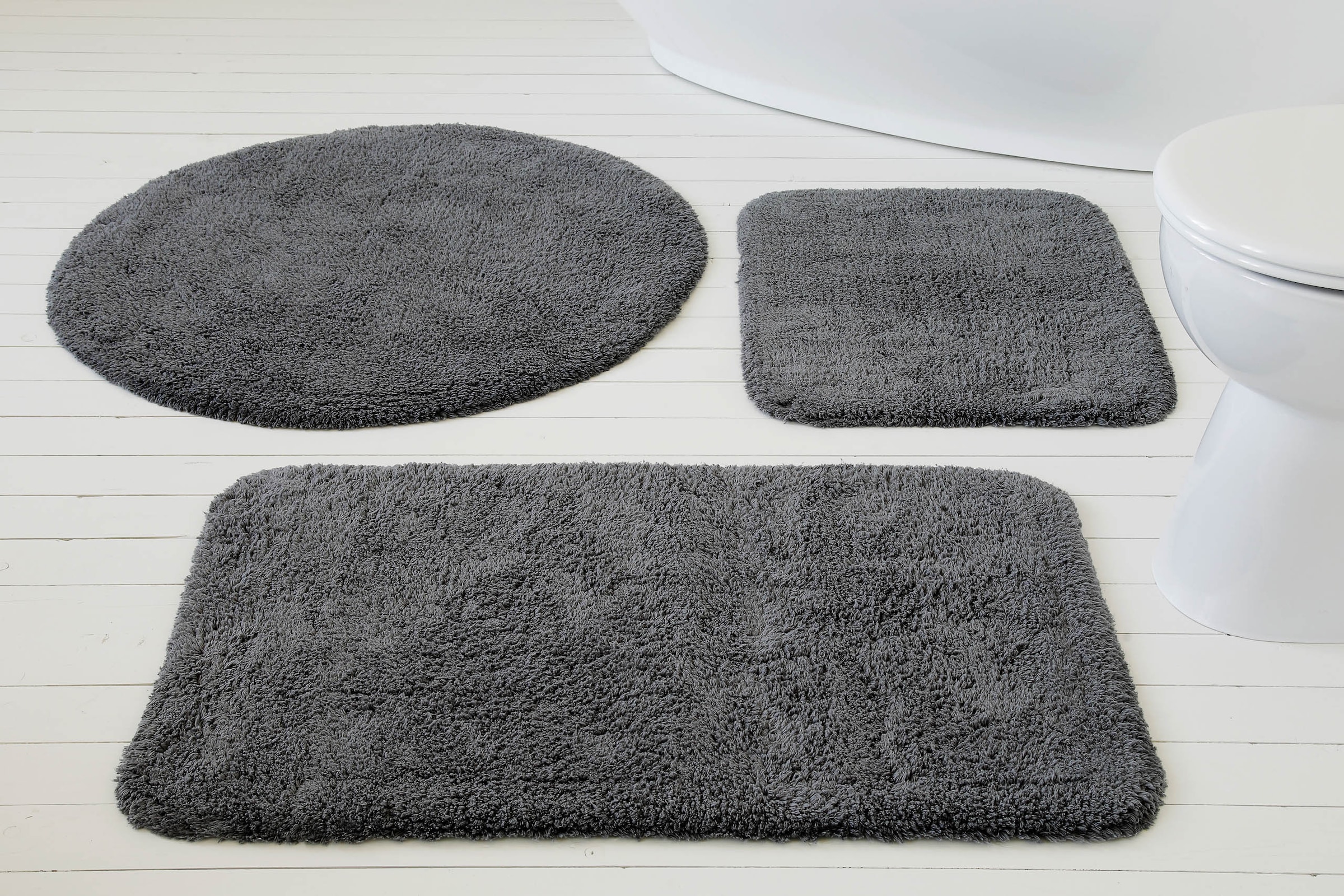 my home Badematte »Kian«, fußbodenheizungsgeeignet, Badvorleger, Badteppich aus 100%Baumwolle, weich, waschbar, saugfähig