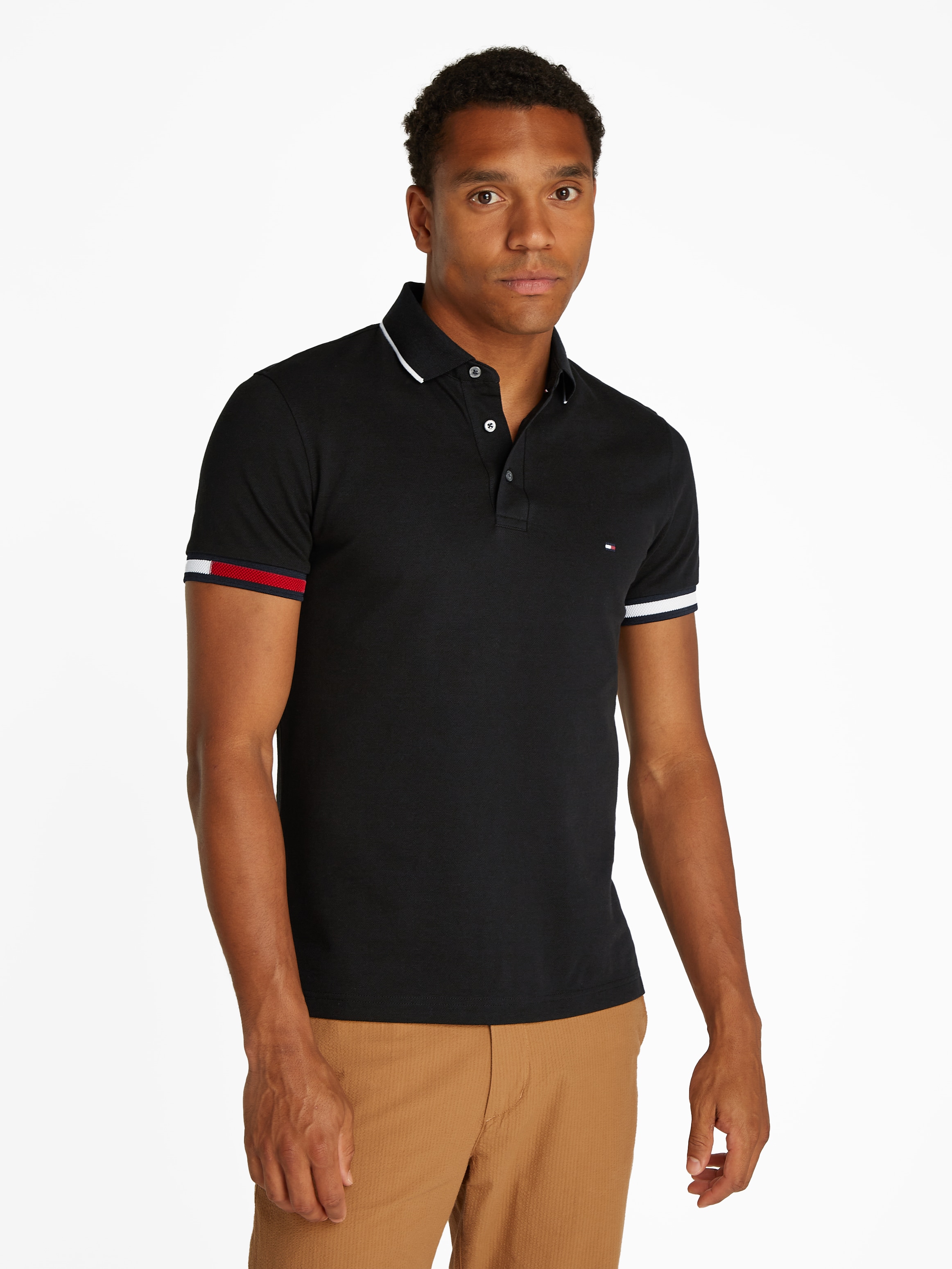 Tommy Hilfiger Poloshirt "FLAG CUFF SLIM FIT POLO" günstig online kaufen