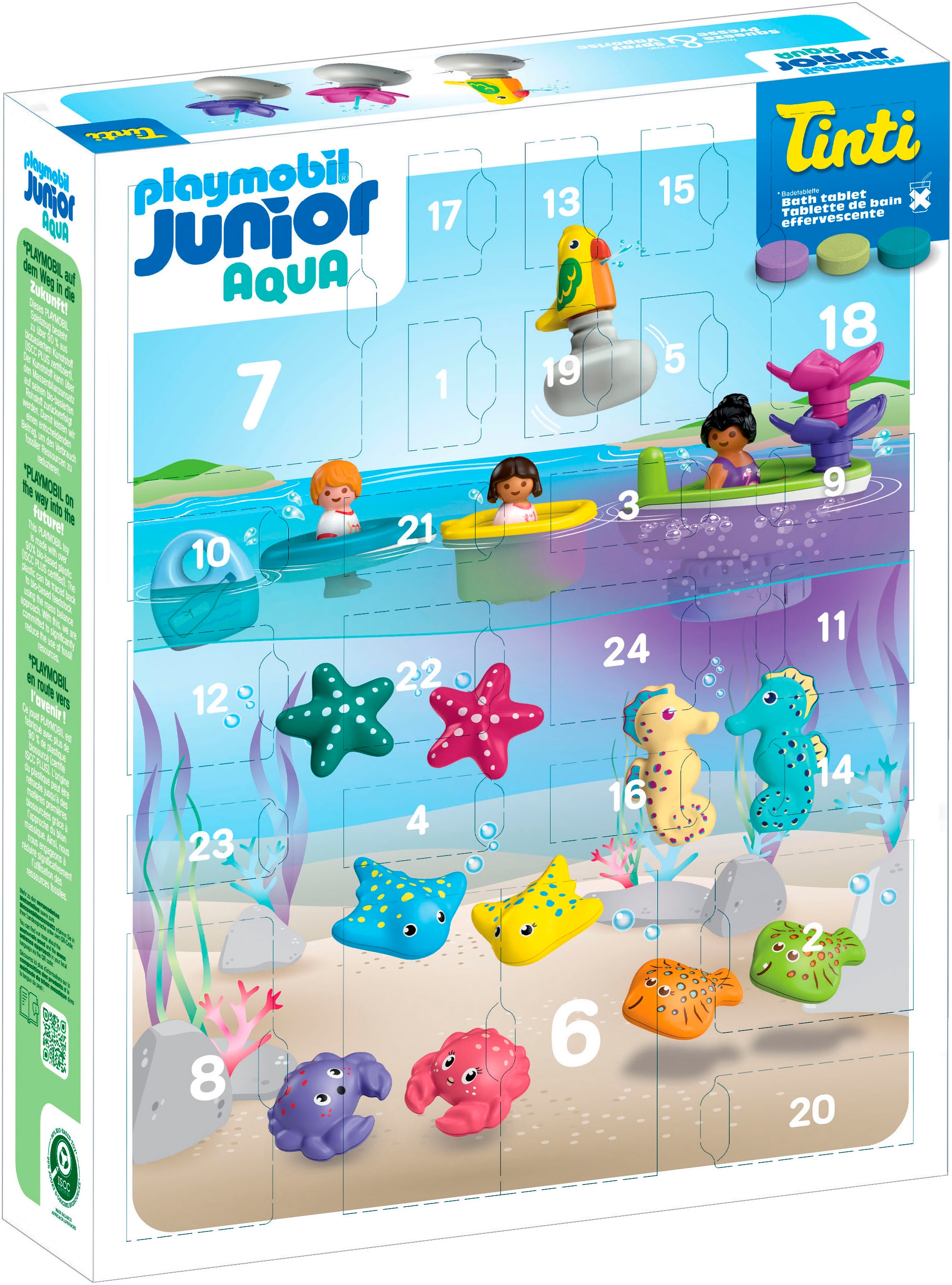 Playmobil® Spielzeug-Adventskalender »Bunter Badespaß, Junior & Tinti (71777), Playmobil Junior«, ab 12 Monaten, Made in Europe