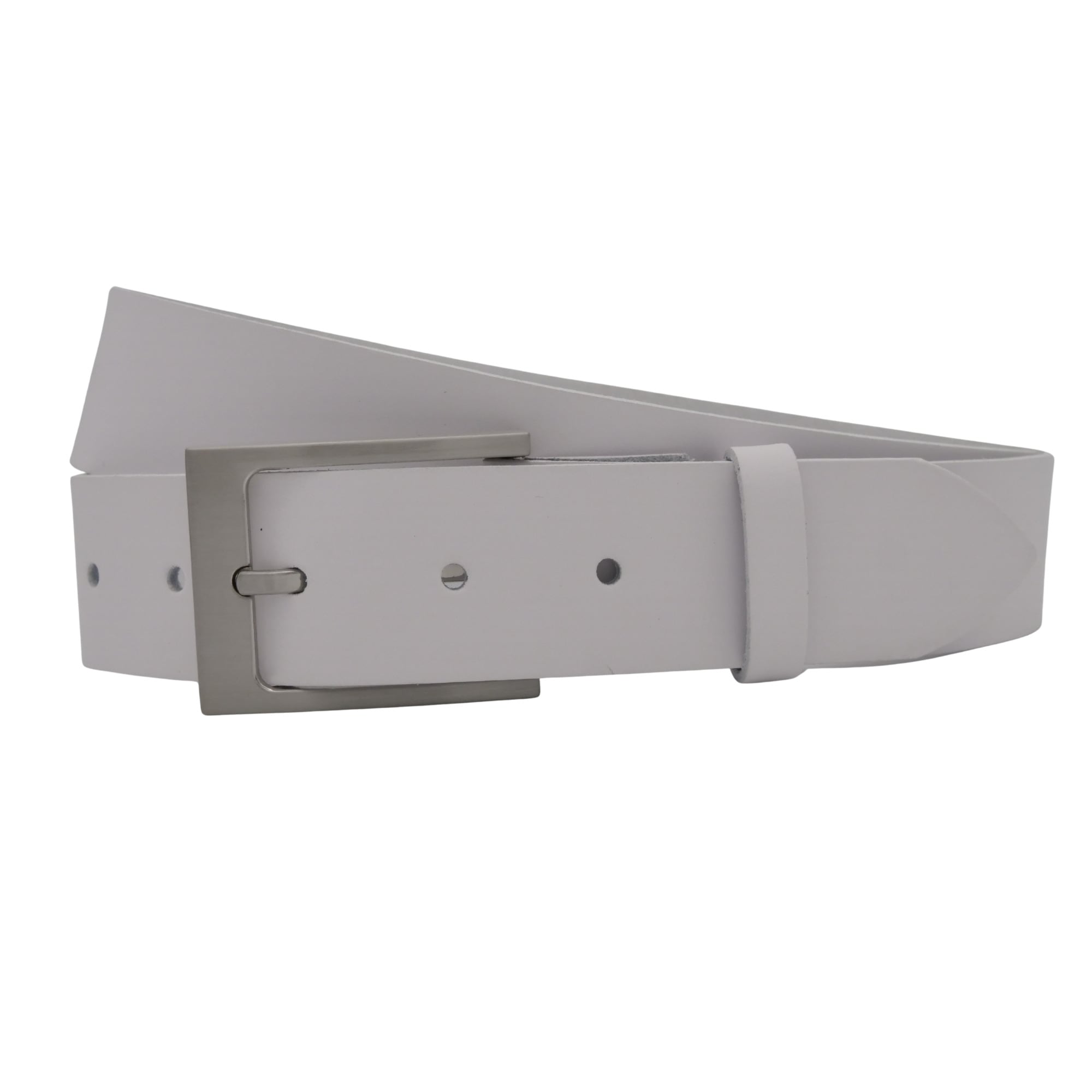 Ledergürtel ANNAMATONI "AnnaMatoni Damen Basic Ledergürtel 3,5cm echt Leder Damen Basic", Damen, Gr. TW90 - 105cm Gesamtlänge, weiß 100, 100% Leder, Gürtel Ledergürtel