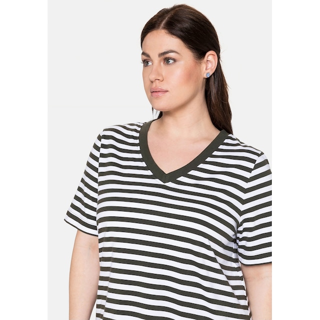 Sheego T-Shirt »Große Größen«, mit verlängertem Kurzarm online bestellen |  BAUR