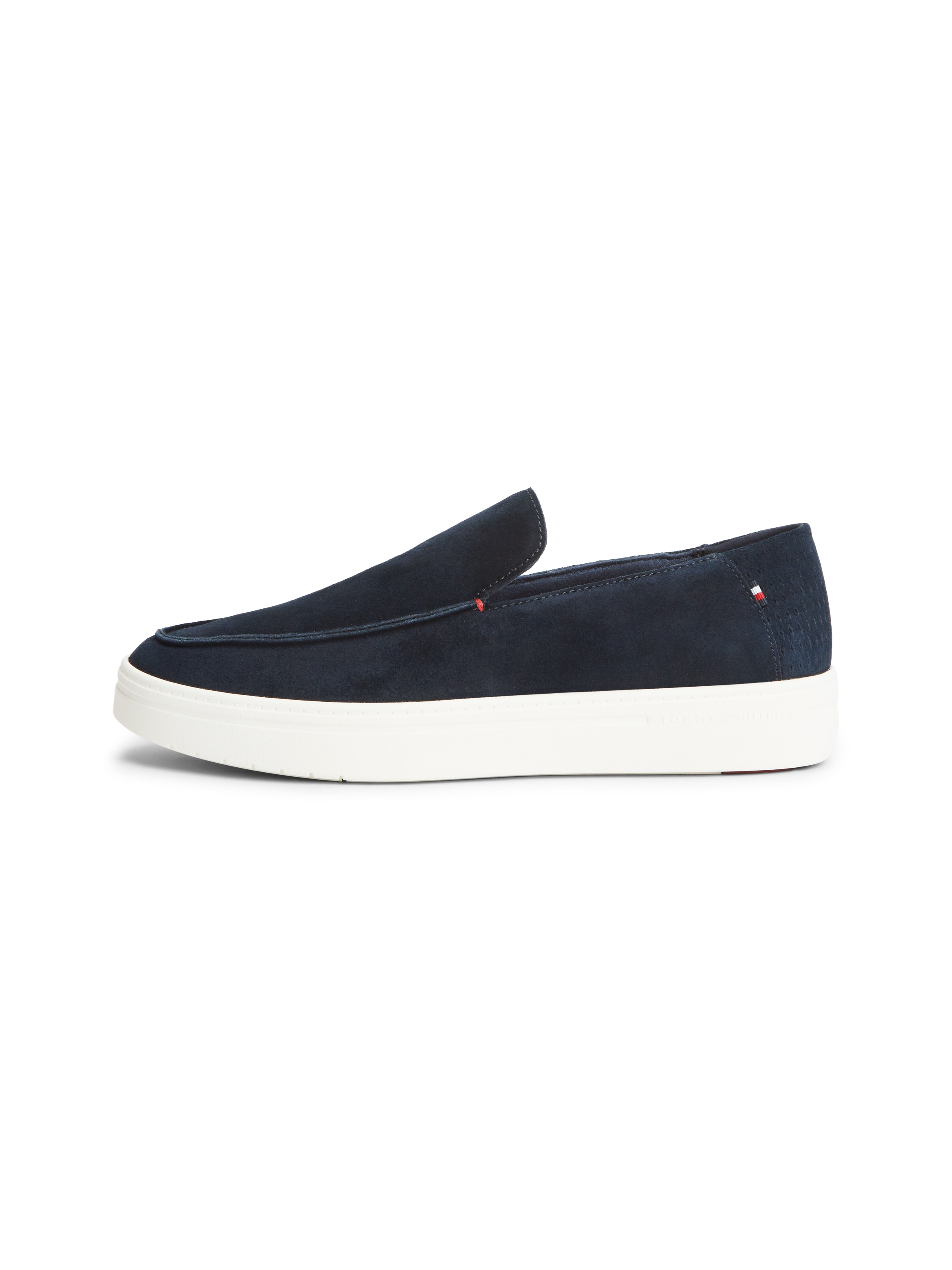 Tommy Hilfiger Slipper »MODERN LIGHT SUEDE LOAFER«  Schlupfschuh, Flat mit typischer Mokassinnaht