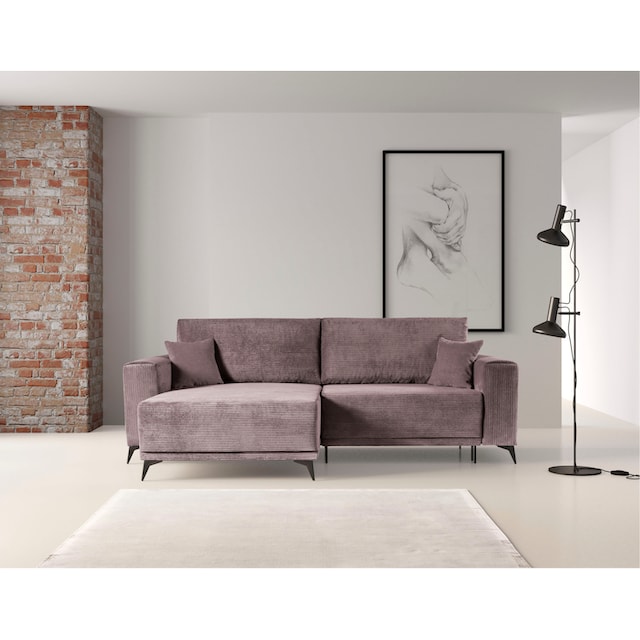 WERK2 Ecksofa »Scandic«, Moderne Eckcouch in Cord, Sofa mit Schlaffunktion  & Bettkasten | BAUR