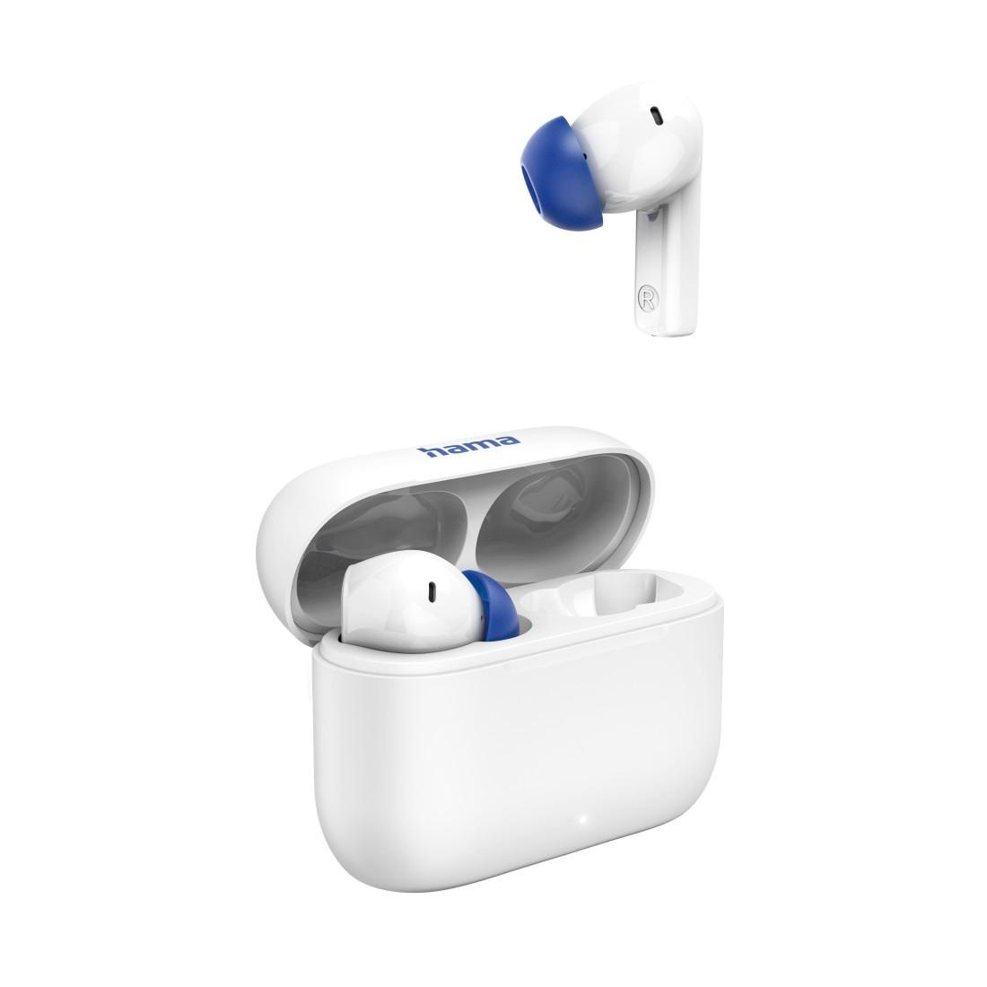 Hama Bluetooth-Kopfhörer (TWS, Headphones, kabellos, In-Ear, ANC, ENC, App), A2DP Bluetooth-AVRCP Bluetooth-HFP-HSP, Active Noise Cancelling (ANC)-Freisprechfunktion-LED Ladestandsanzeige-Noise-Reduction-Sprachsteuerung-True Wireless