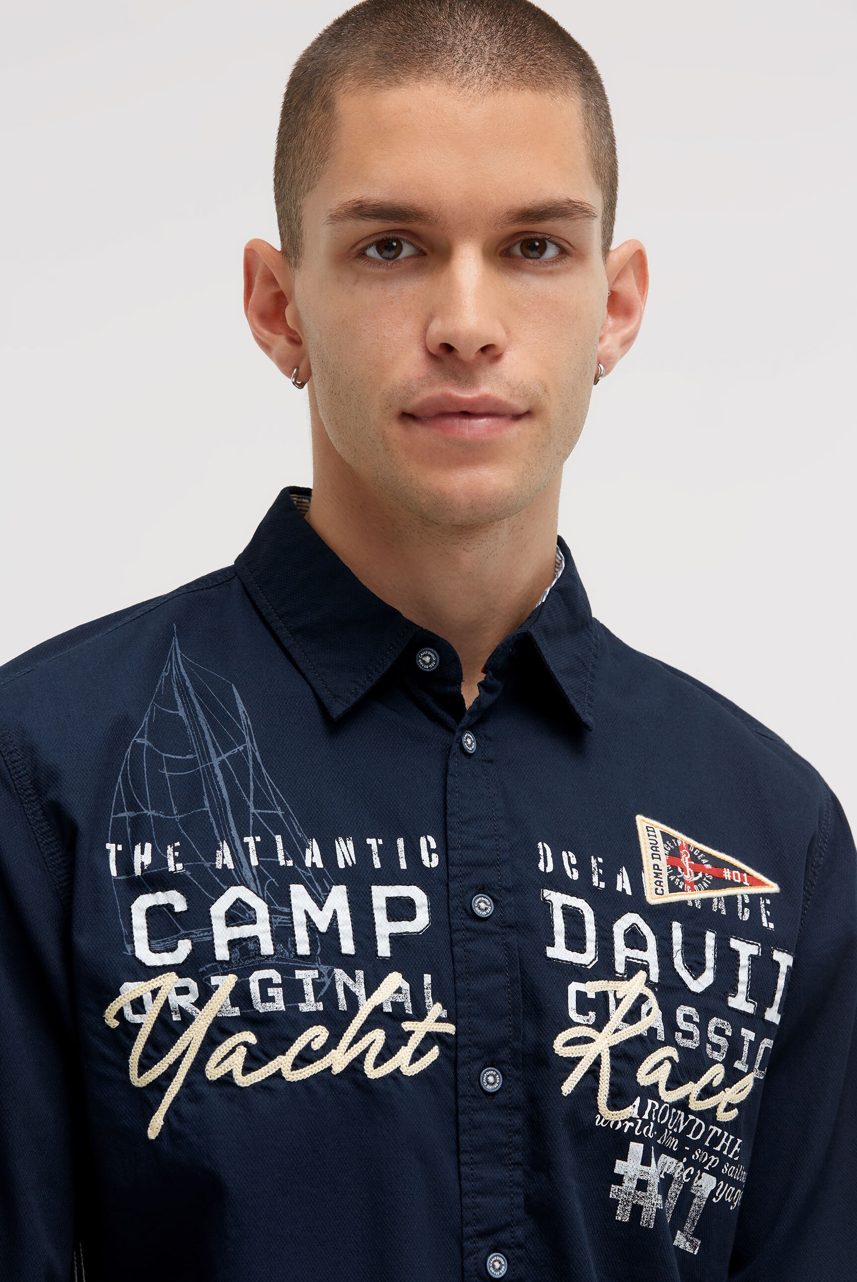 CAMP DAVID Langarmhemd mit Kentkragen