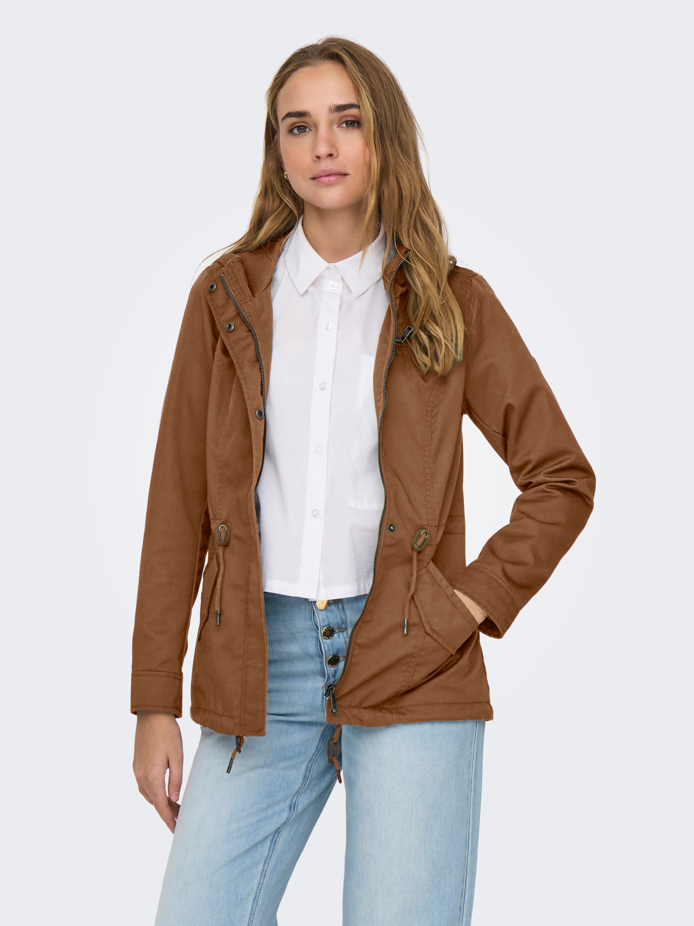 ONLY Parka "ONLLORCA LIFE CANVAS PARKA CC OTW", mit Kapuze, mit Kordelzug i günstig online kaufen
