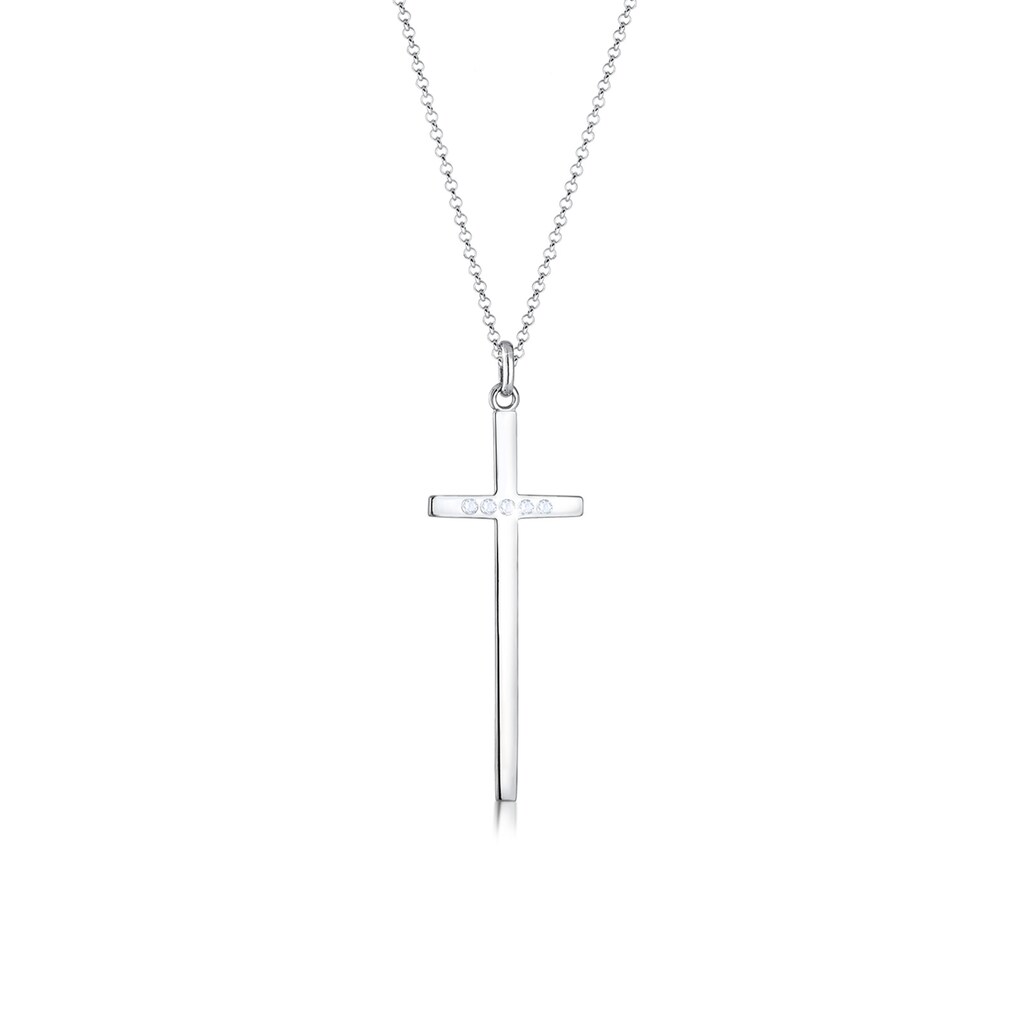 Elli Premium Collierkettchen »Kreuz Glaube Religion Topas 925 Sterling Silber«