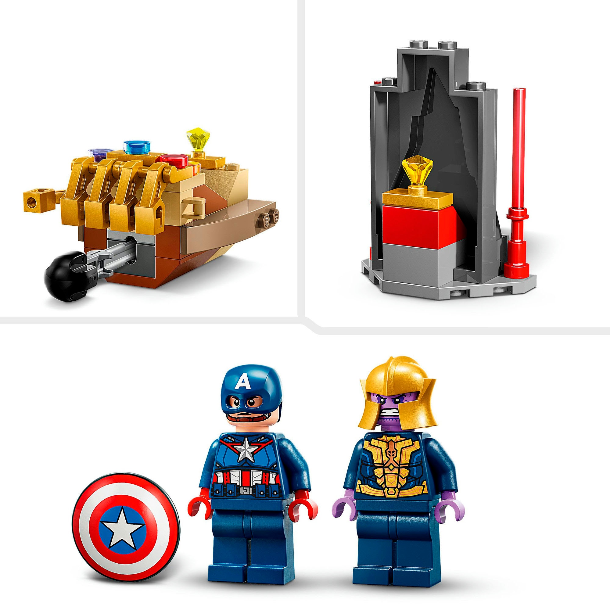 LEGO® Konstruktionsspielsteine »Captain America vs. Thanos (76319), LEGO Super Heroes«, (107 St.), Made in Europe