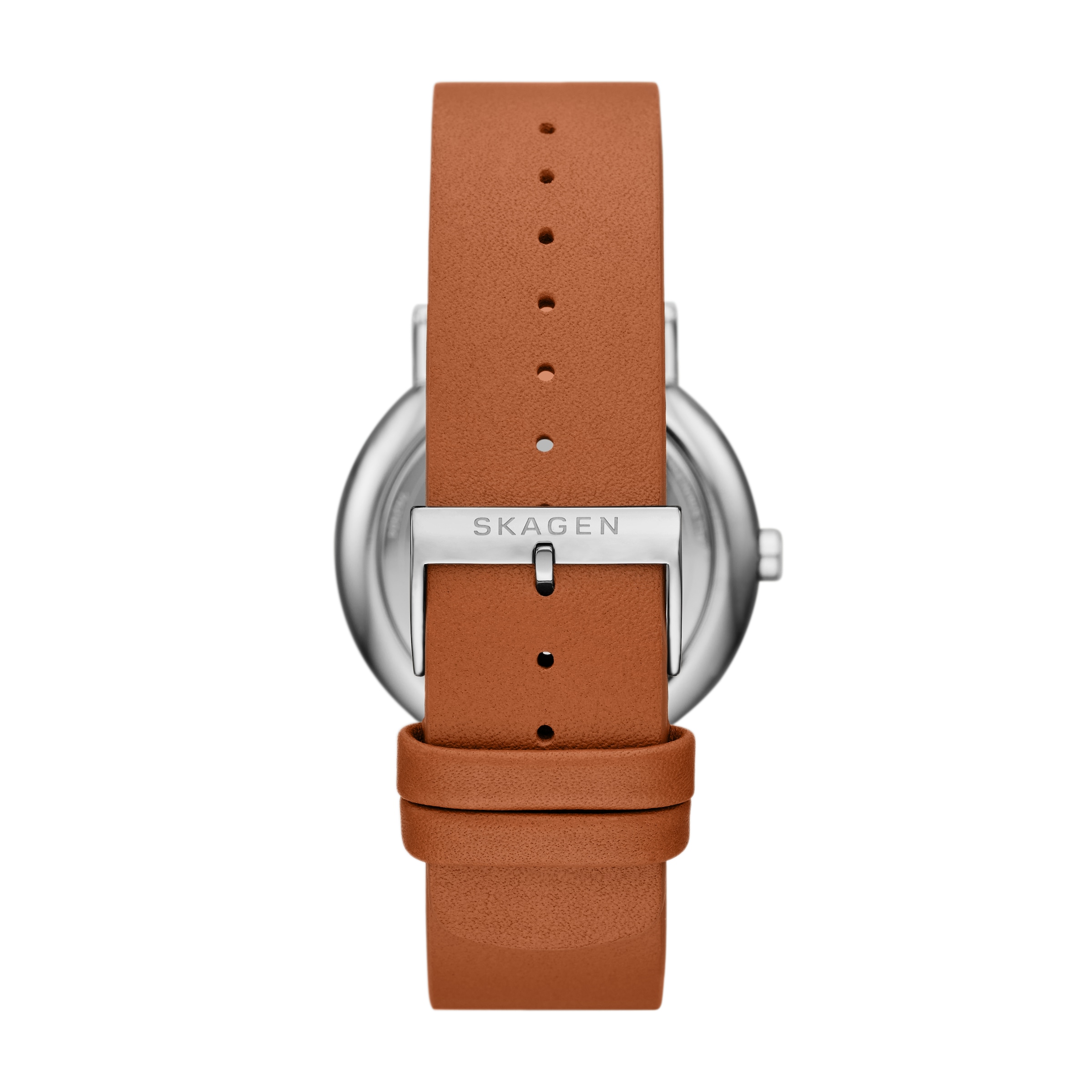 Skagen Quarzuhr »SIGNATUR«, Armbanduhr, Herrenuhr, Lederarmband, analog, Tag, Wochentag