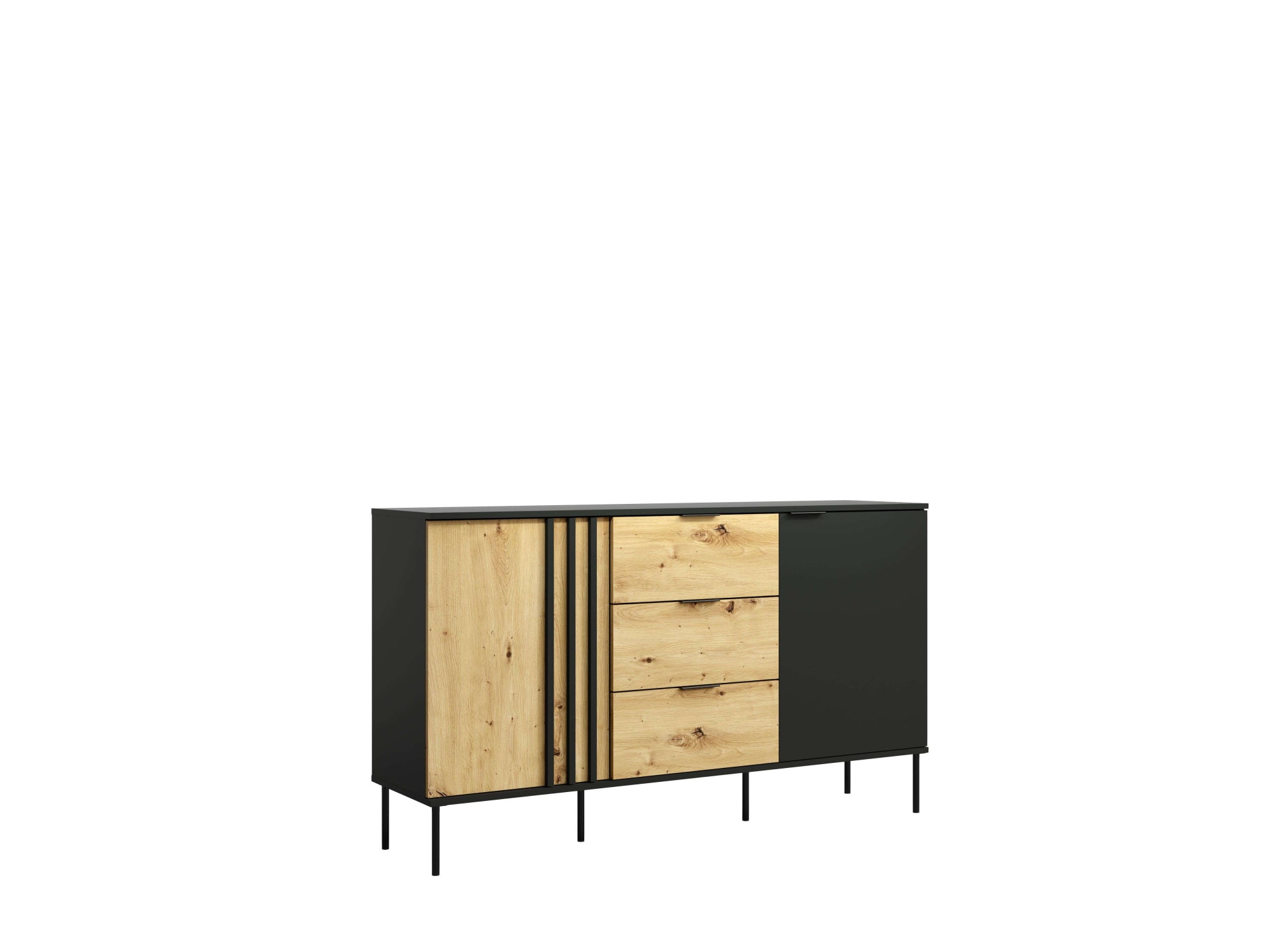 OTTO home Kommode »AELLOR Sideboard mit 3 Schubladen und 2 Türen, viel Stauraum« Schubkastenkommode mit 4 Fächer, modernes Design