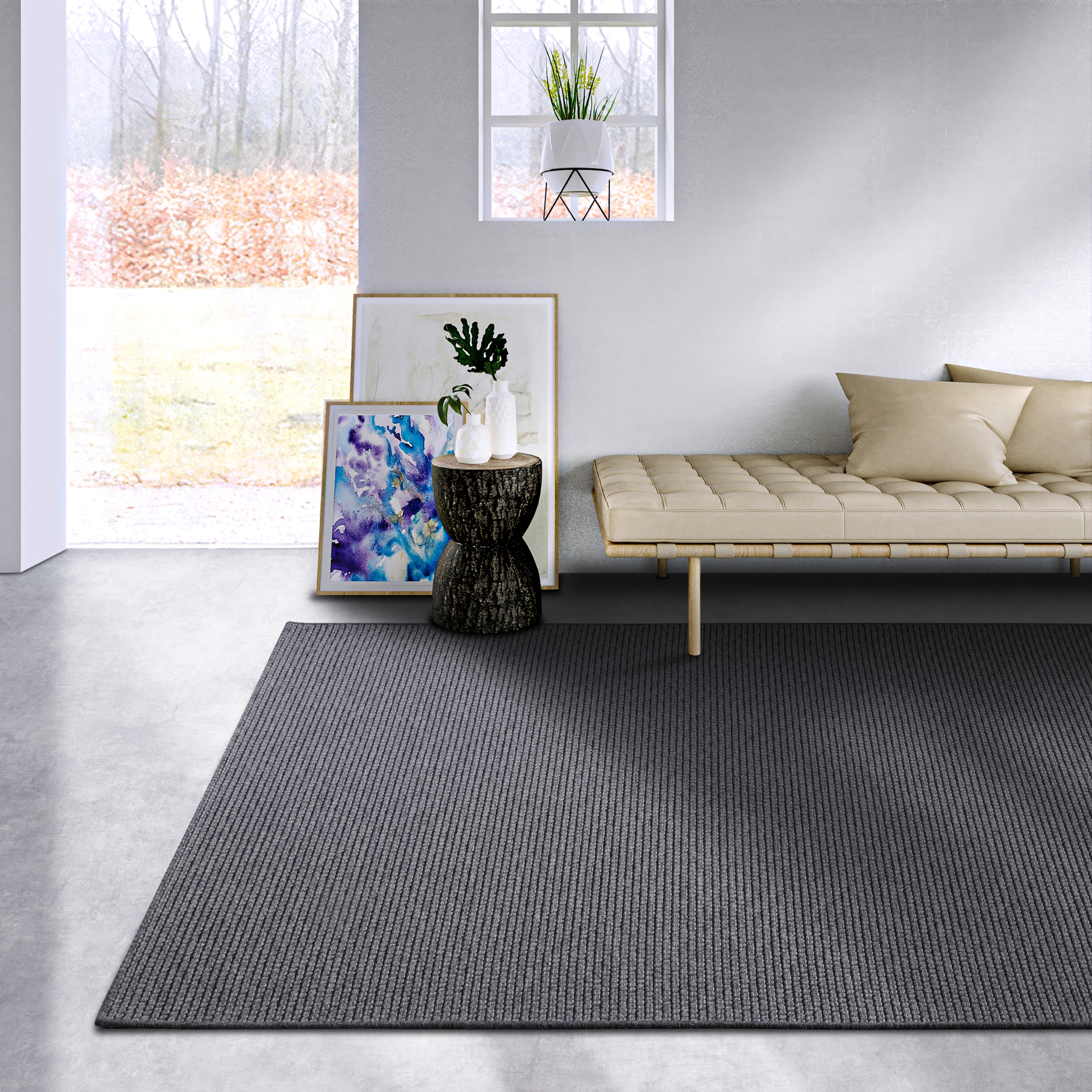 Villeroy & Boch Wollteppich »Charles«, rechteckig, 5 mm Höhe, Schurwolle, Wolle, Natur, Wohnzimmer, Schlafzimmer, Boho, Skandi