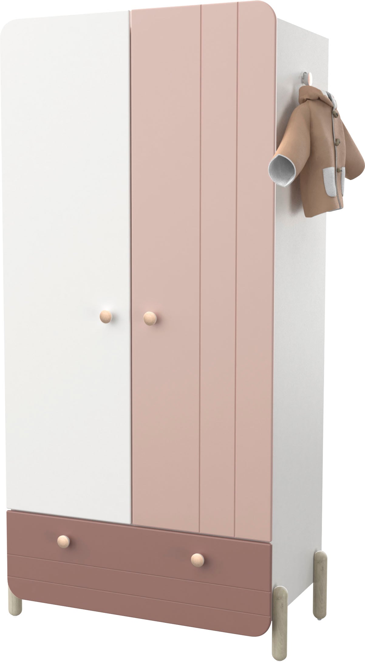 Demeyere GROUP Kleiderschrank »Janne,Breite ca. 90cm, Höhe ca. 180cm, 4 Türen«, mit großzügigen Stauraum und praktische Funktionen