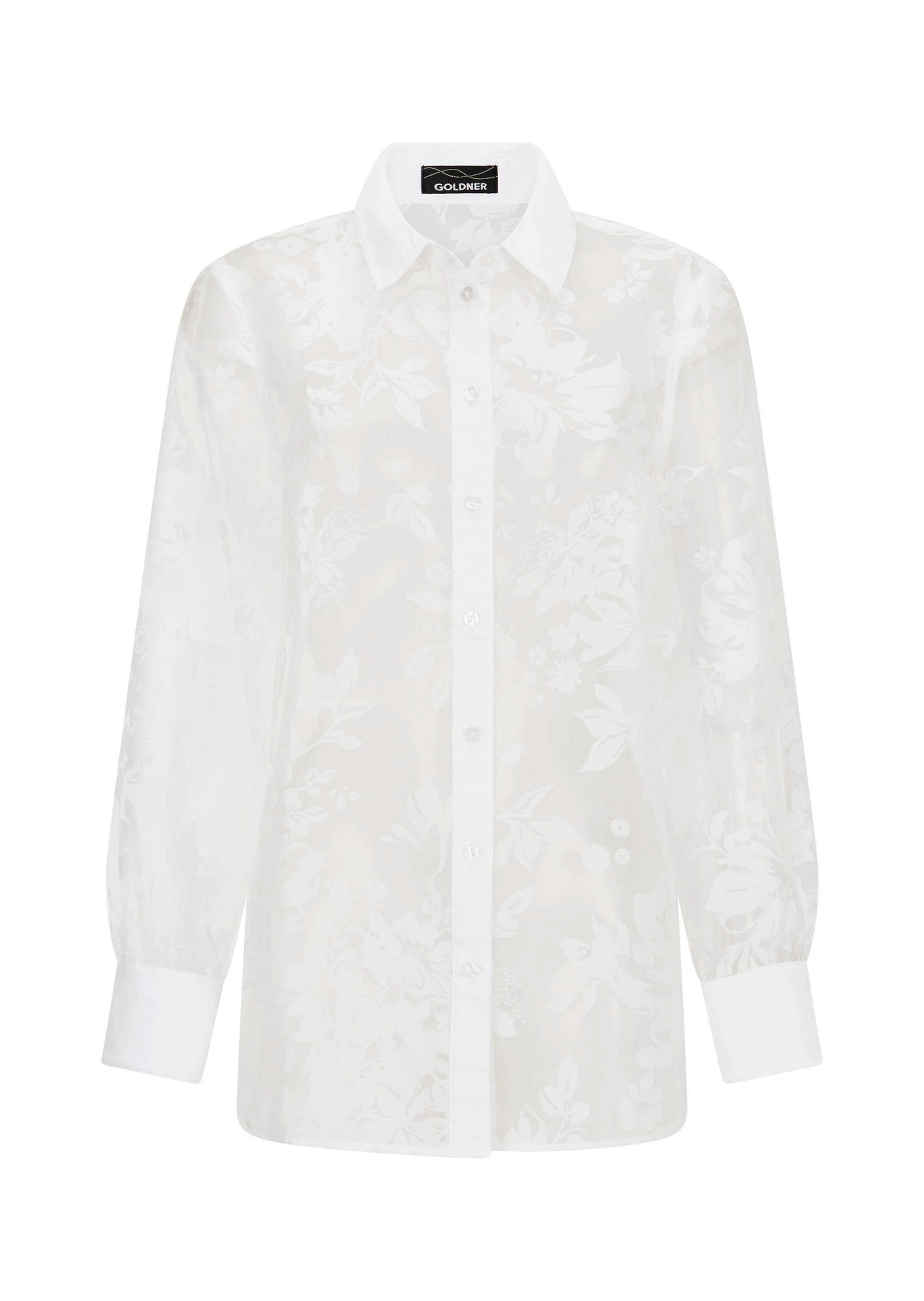 GOLDNER "Hemdbluse mit floralem Muster" florale Ausbrennerware