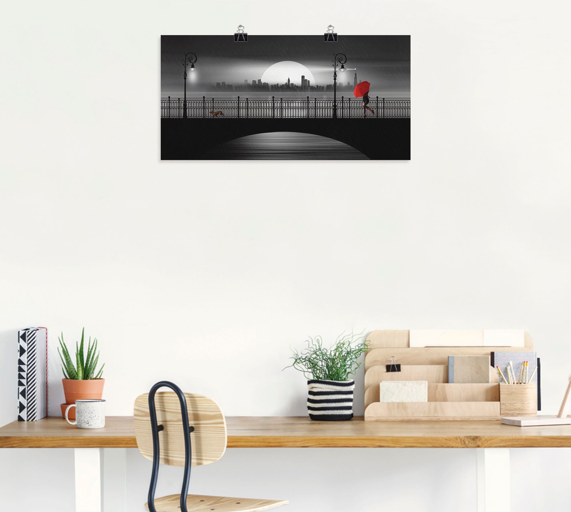 Artland Wandbild »Die Brücke im Regen«, Brücken, (1 St.), als Leinwandbild, Poster in verschied. Größen