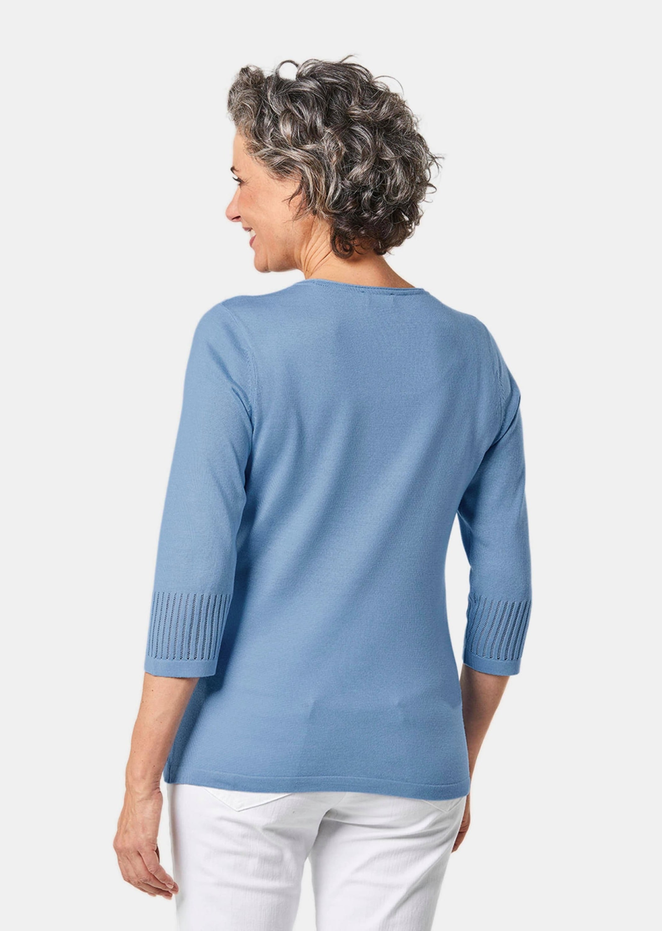 GOLDNER 3/4 Arm-Pullover »Gepflegter Ajour-Pullover mit femininen Durchbrüchen«