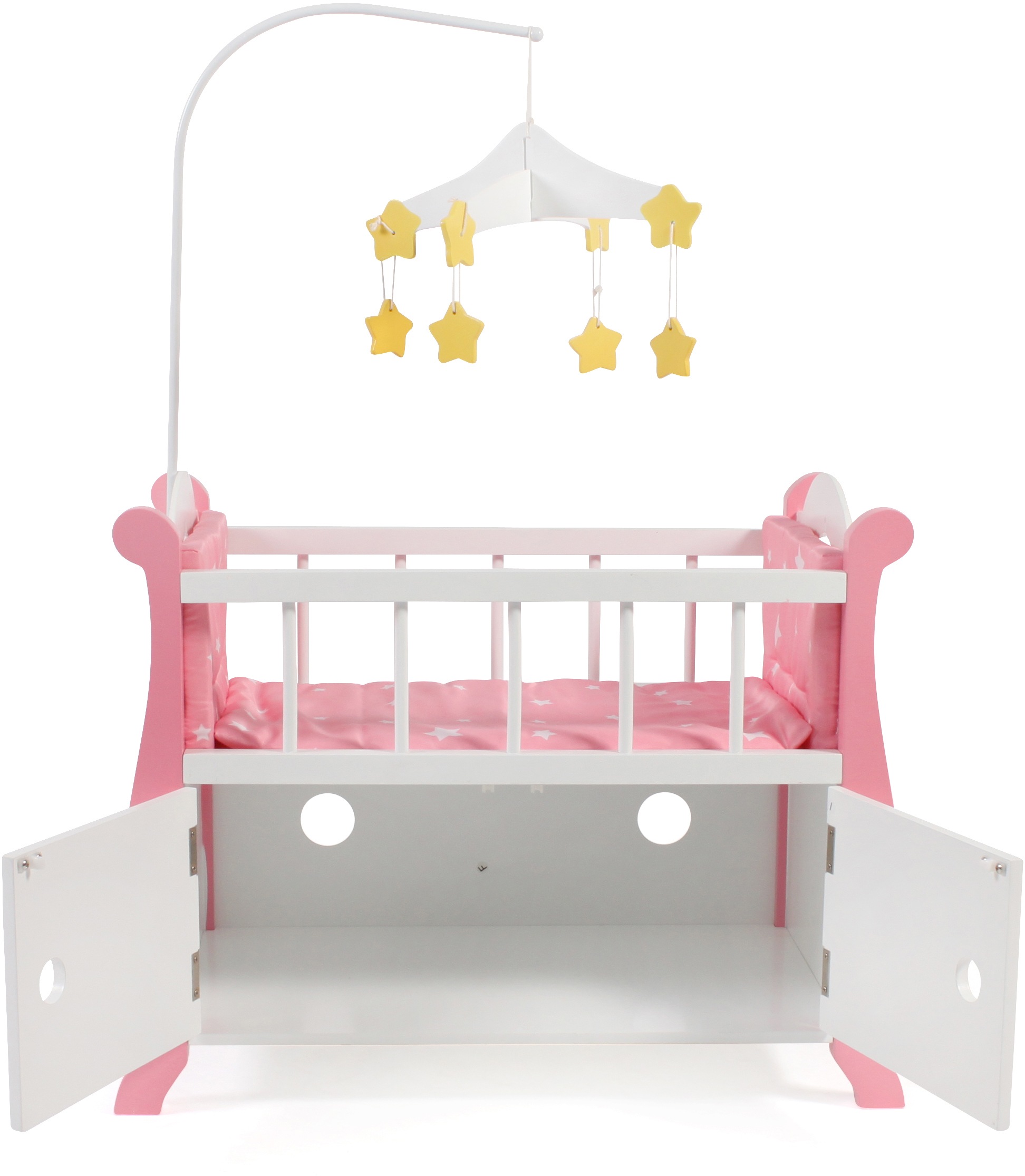 CHIC2000 Puppenbett »Stars Pink«, aus Holz mit Mobile