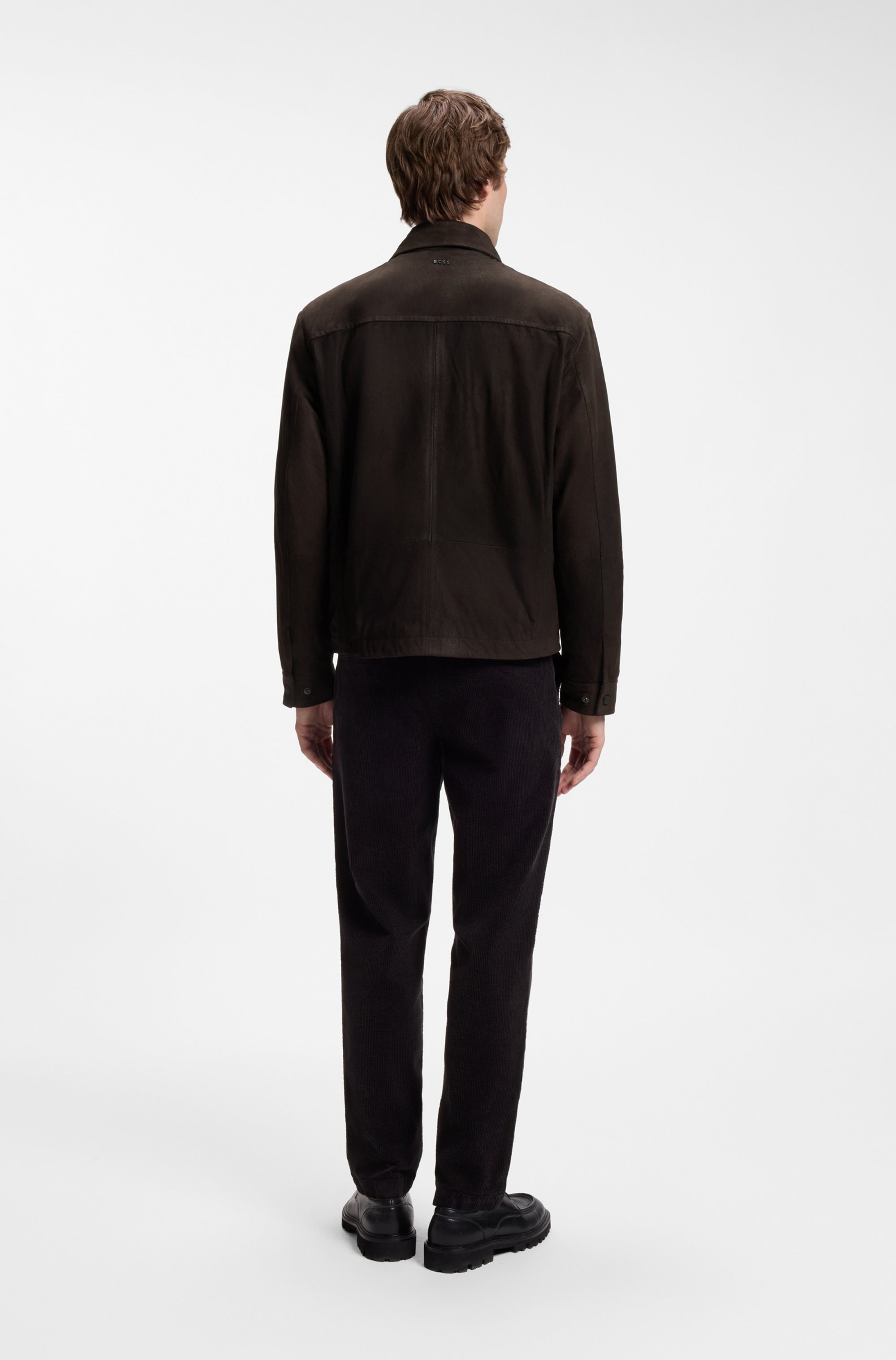 BOSS ORANGE Lederjacke »Jomod« Wildleder-Charakter, Regular Fit, Druckknöpfe
