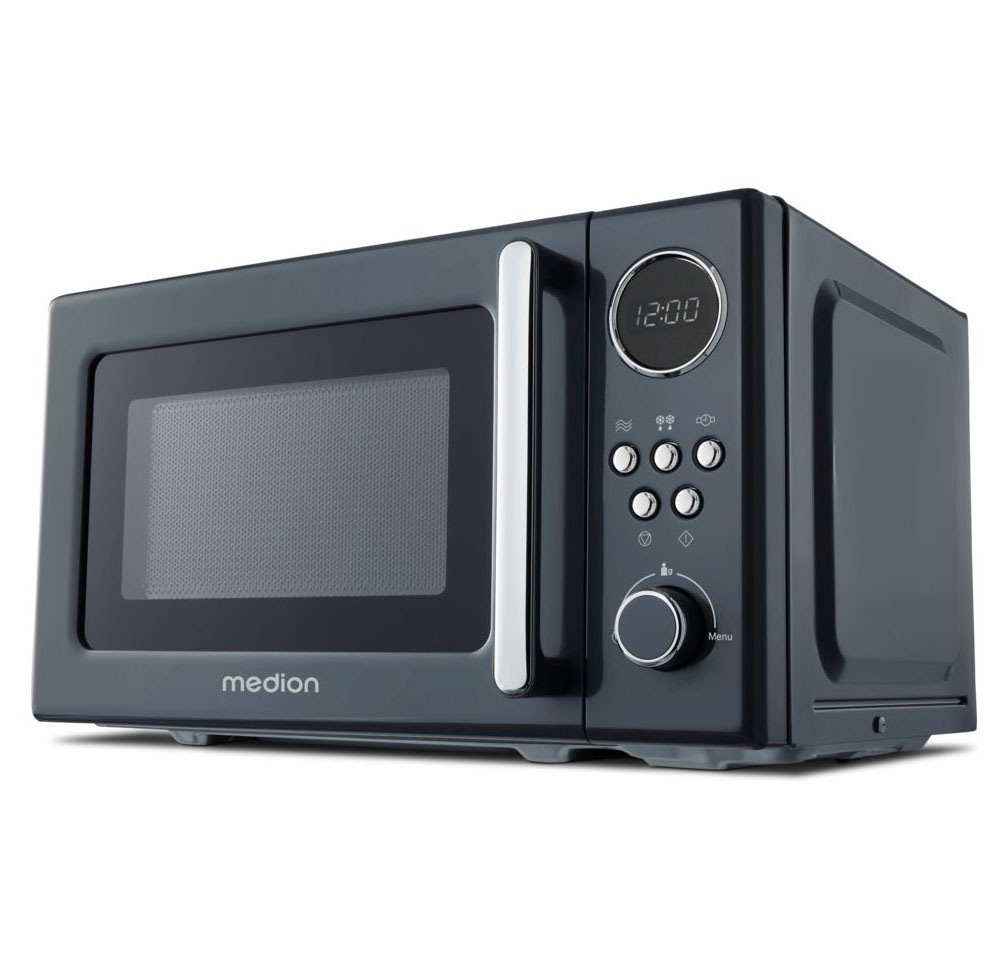 Medion® Mikrowelle »MD 15000 grau«, Mikrowelle, 1050 W, im Retro-Design, 800 Watt, 5 Leistungsstufen