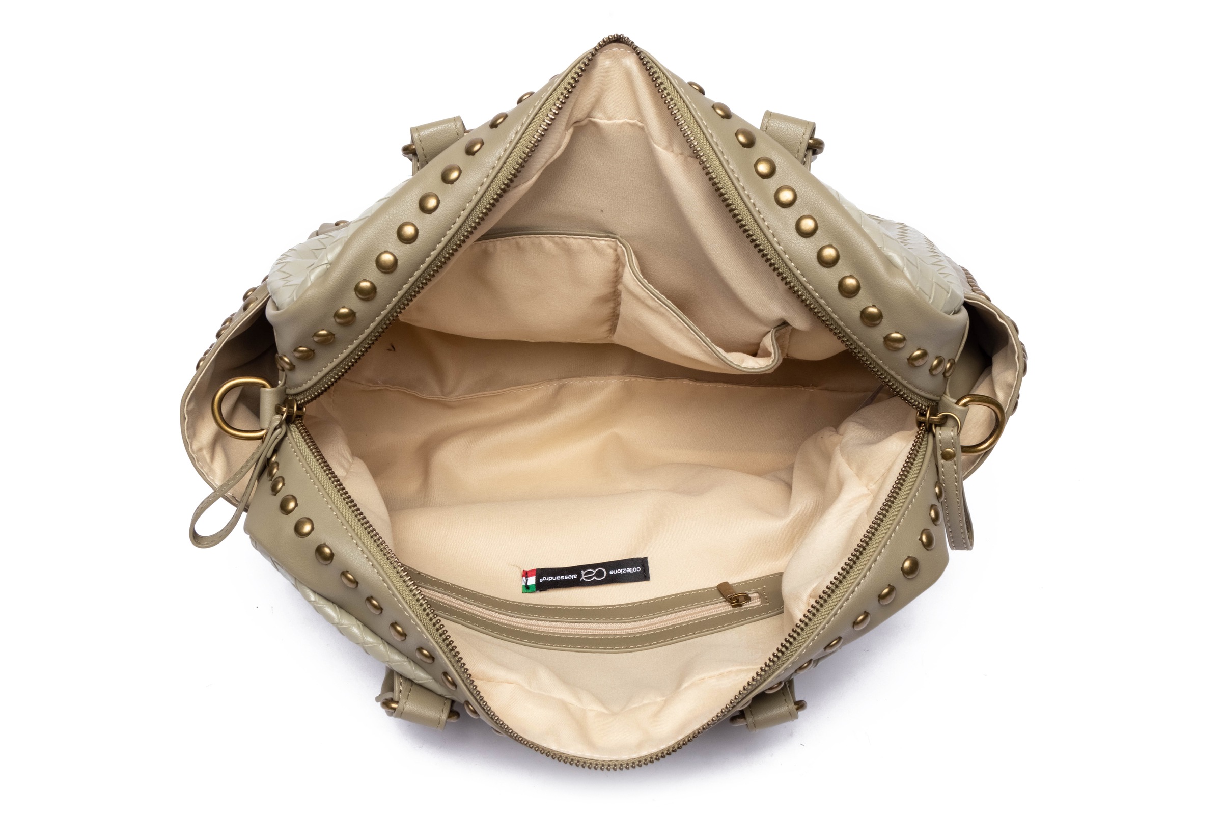 COLLEZIONE ALESSANDRO Schultertasche »Berlin« mit Nieten und Flechtung