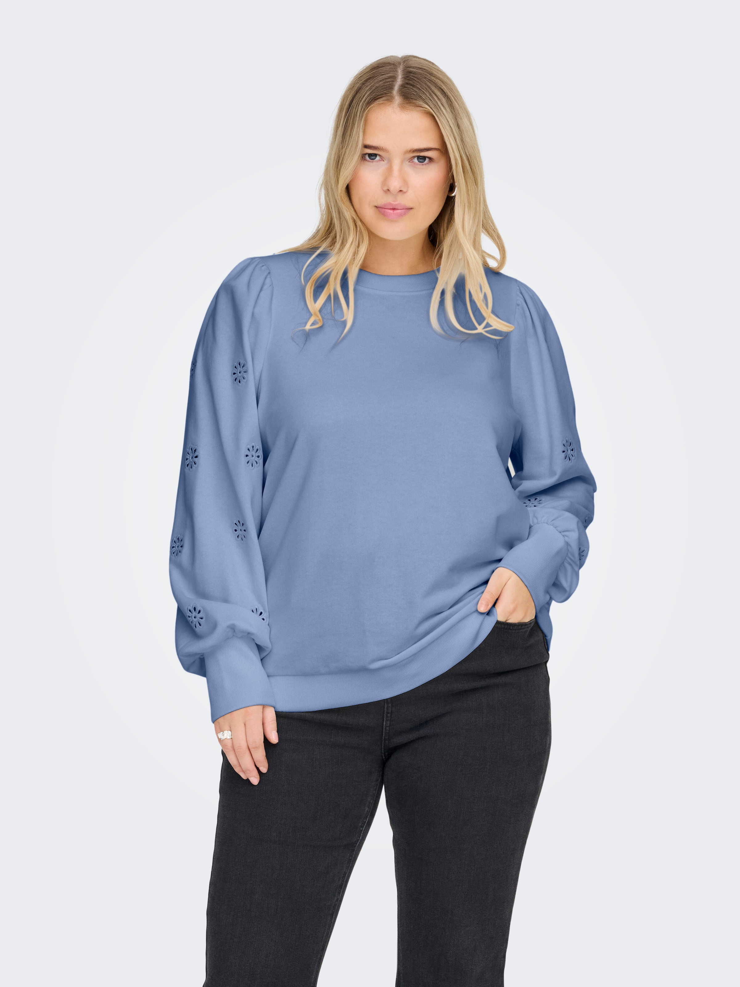 ONLY CARMAKOMA Sweatshirt "CARFEMME L/S PUFF EMBROIDERY UB SWT NOOS", Baumw günstig online kaufen