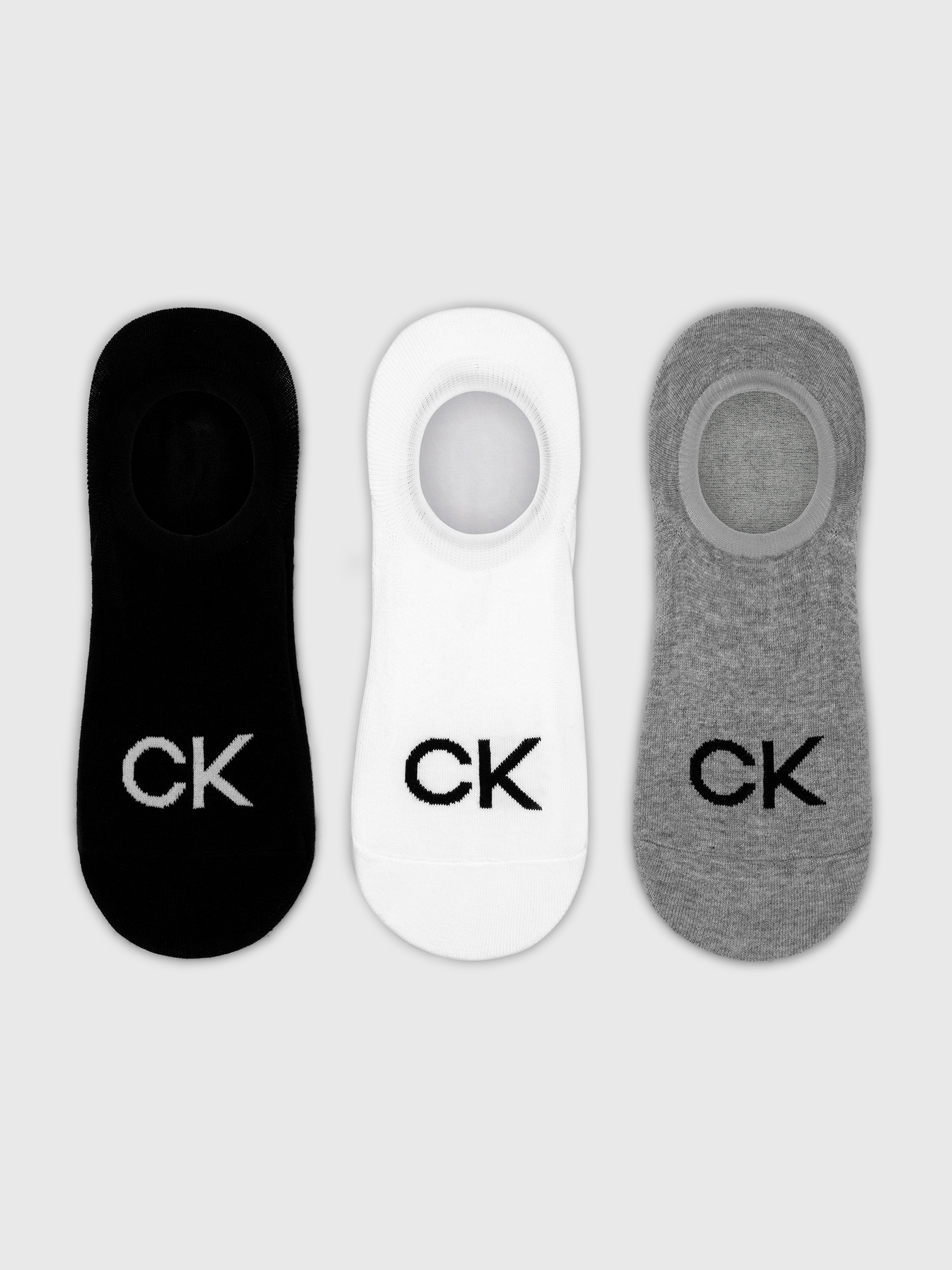 Calvin Klein Jeans Füßlinge »CK MEN FOOTIE HIGH CUT 3P LOGO«, (3 Paar), Mit gestricktem Logo